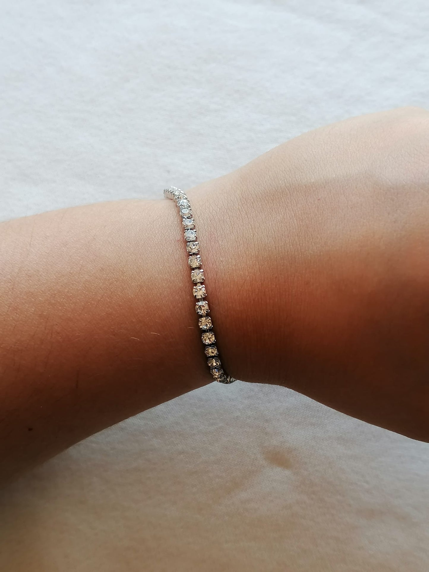 Pulseira de Aço Prateado com Zircónicas Médias