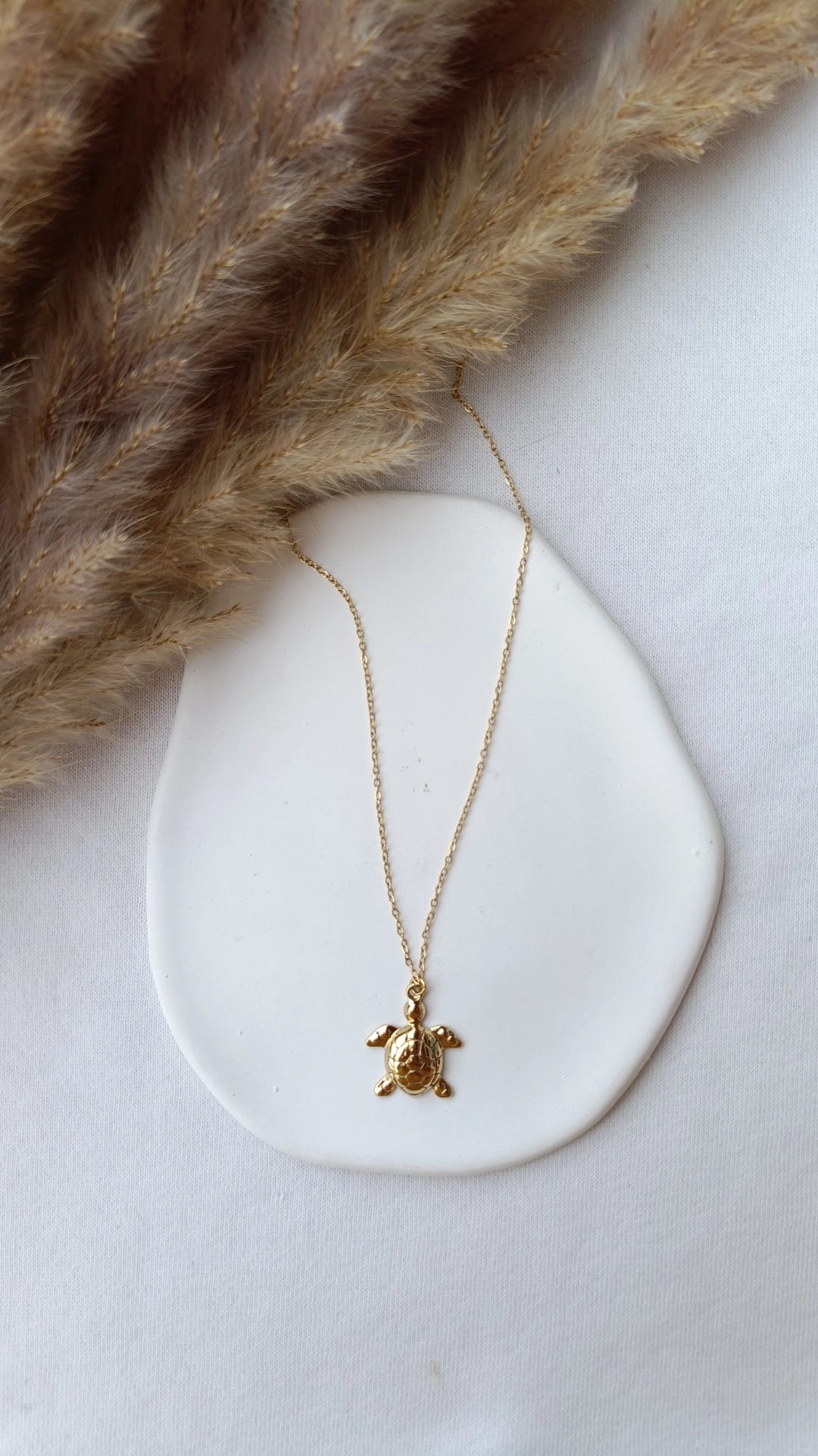 Colar de Aço Dourado de Tartaruga