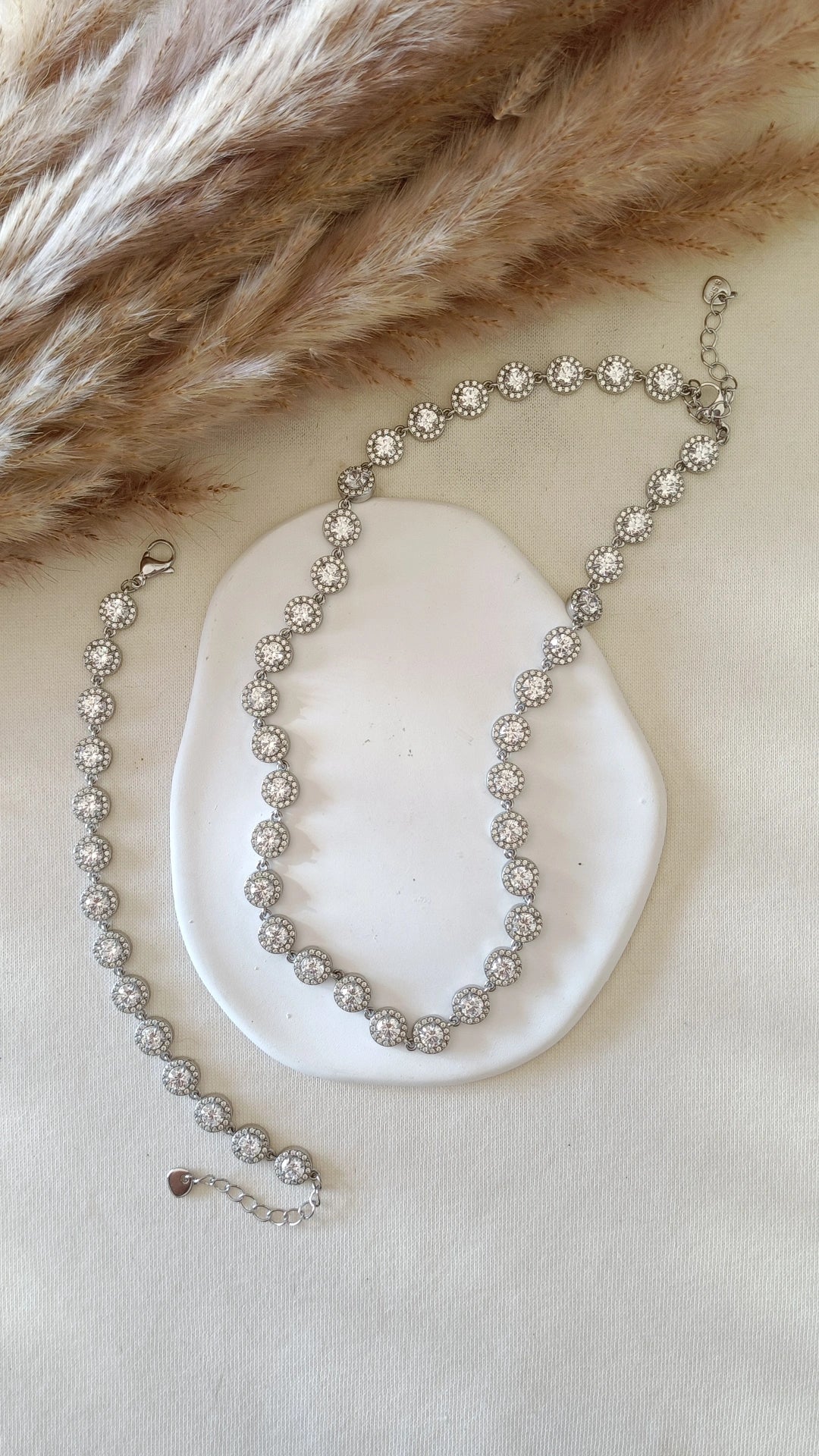 Conjunto de Aço Prateado Inspiração Swarovski com Zircónias à Volta