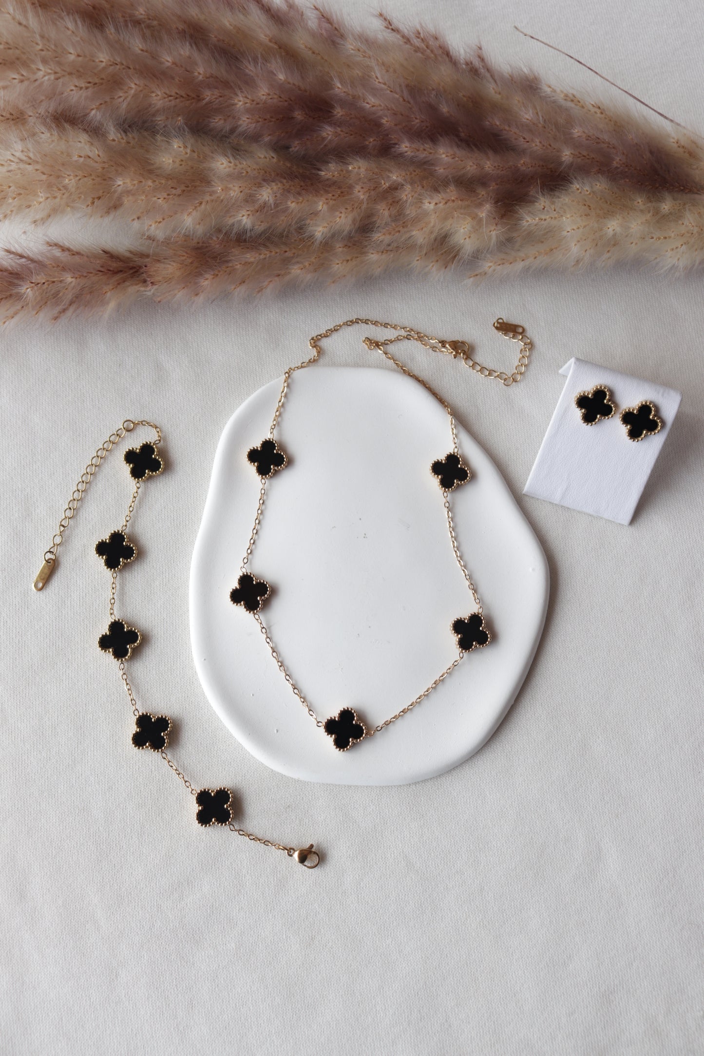 Conjunto 5 Trevos Pretos