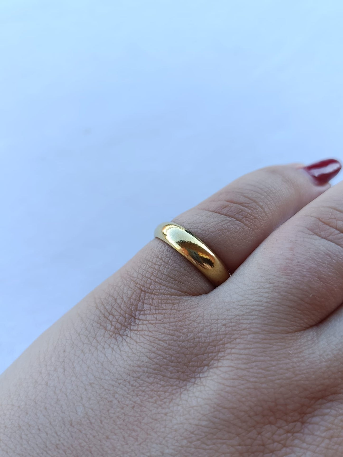 Anel de Aço Dourado Liso