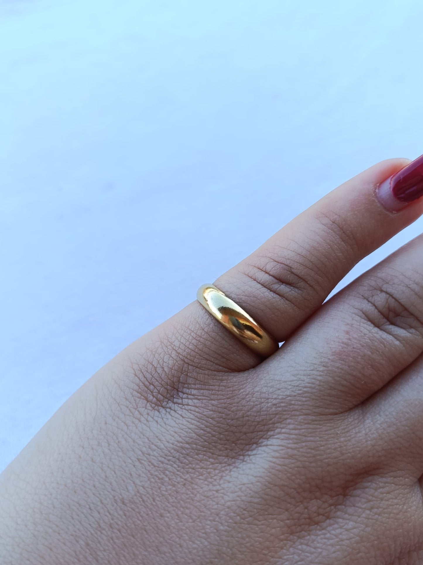 Anel de Aço Dourado Liso