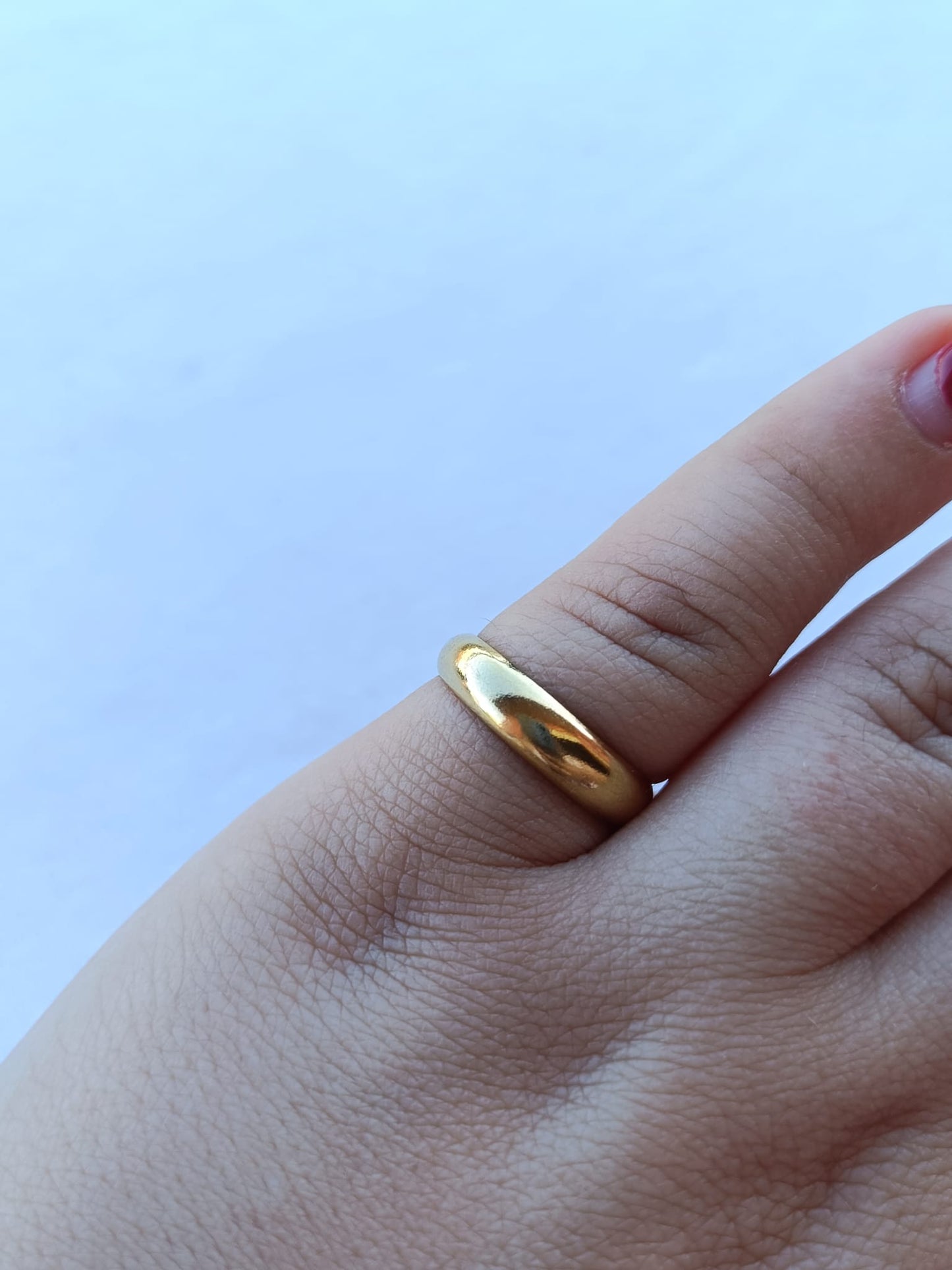 Anel de Aço Dourado Liso