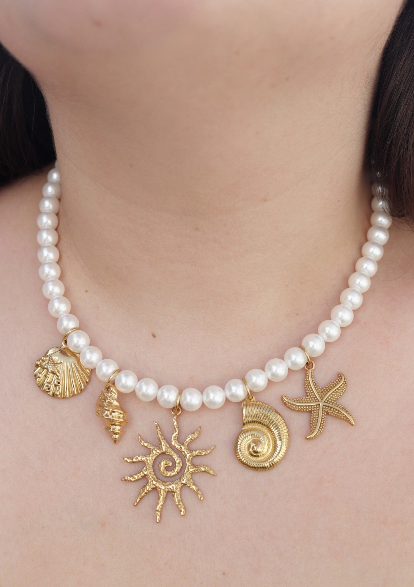 Colar de Aço Dourado Sun & Sea