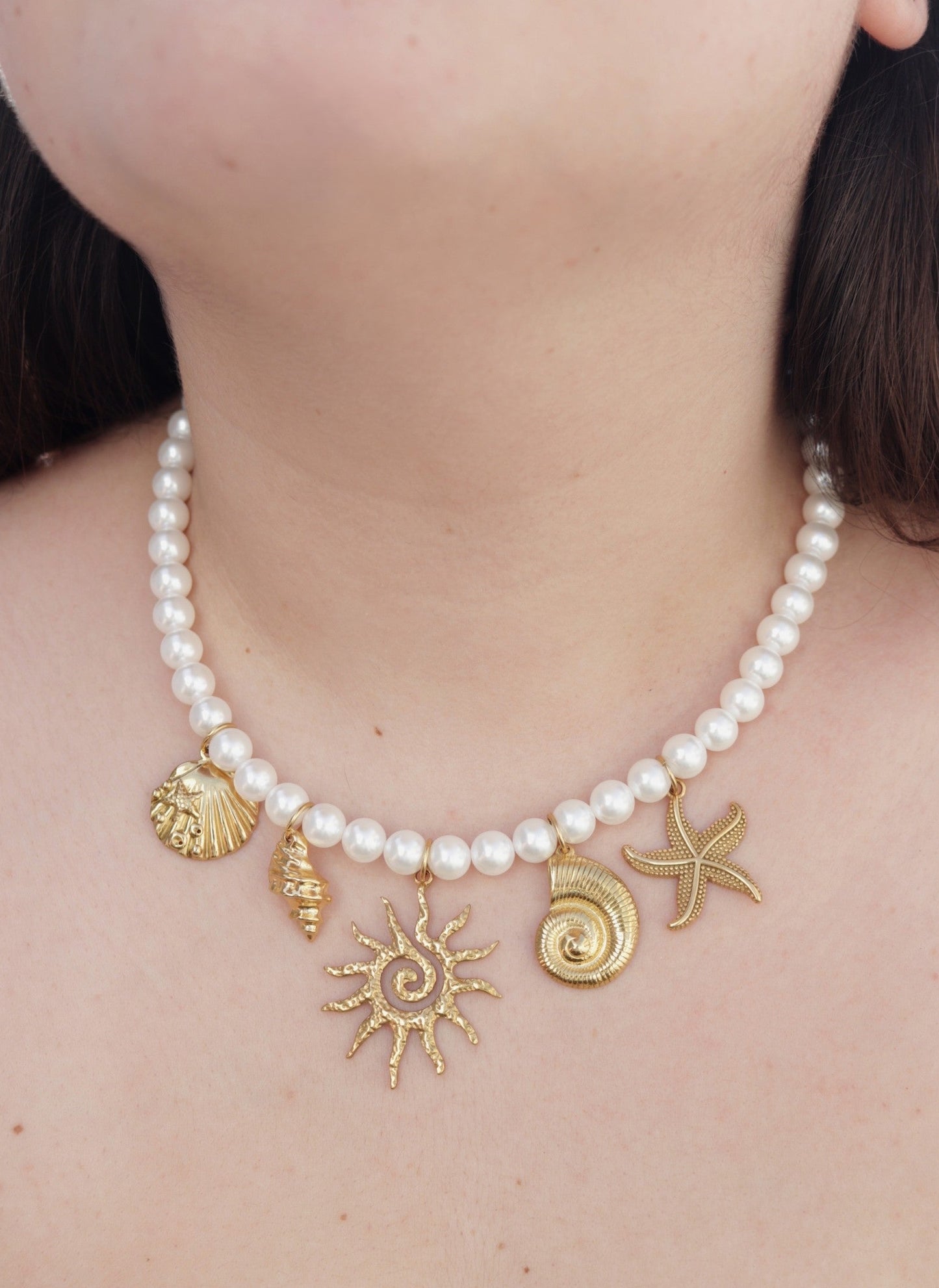 Colar de Aço Dourado Sun & Sea