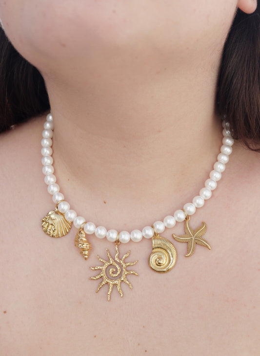 Colar de Aço Dourado Sun & Sea