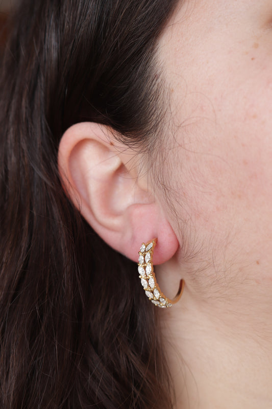 Argolas de Aço Dourado Duplas com Zircônias