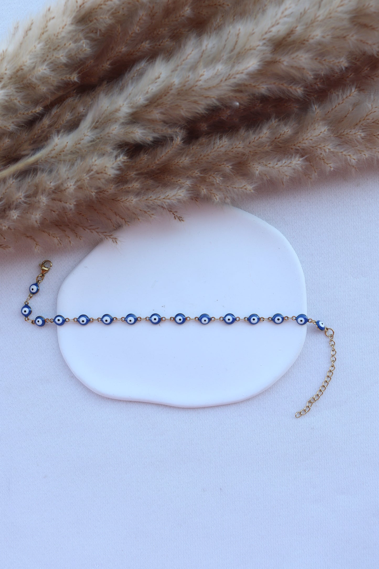 Pulseira de Aço Dourado de Pé de Olho Turco
