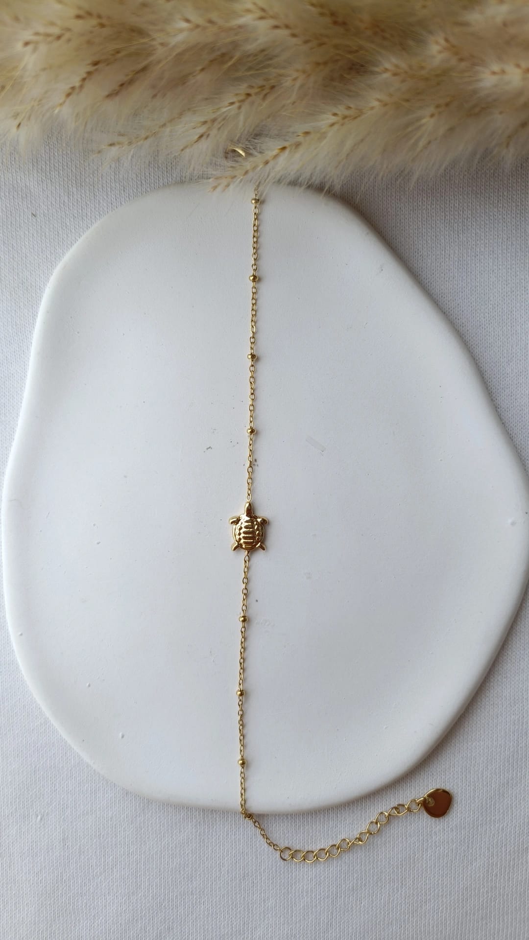 Pulseira de Aço Dourado de Tartaruga Pequena