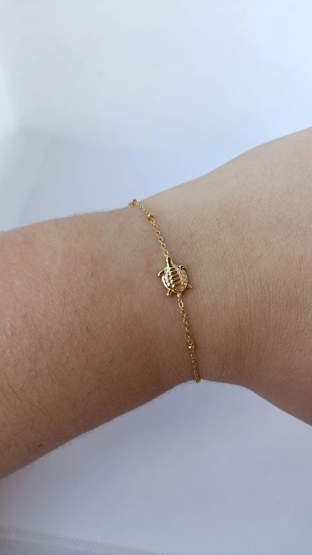 Pulseira de Aço Dourado de Tartaruga Pequena