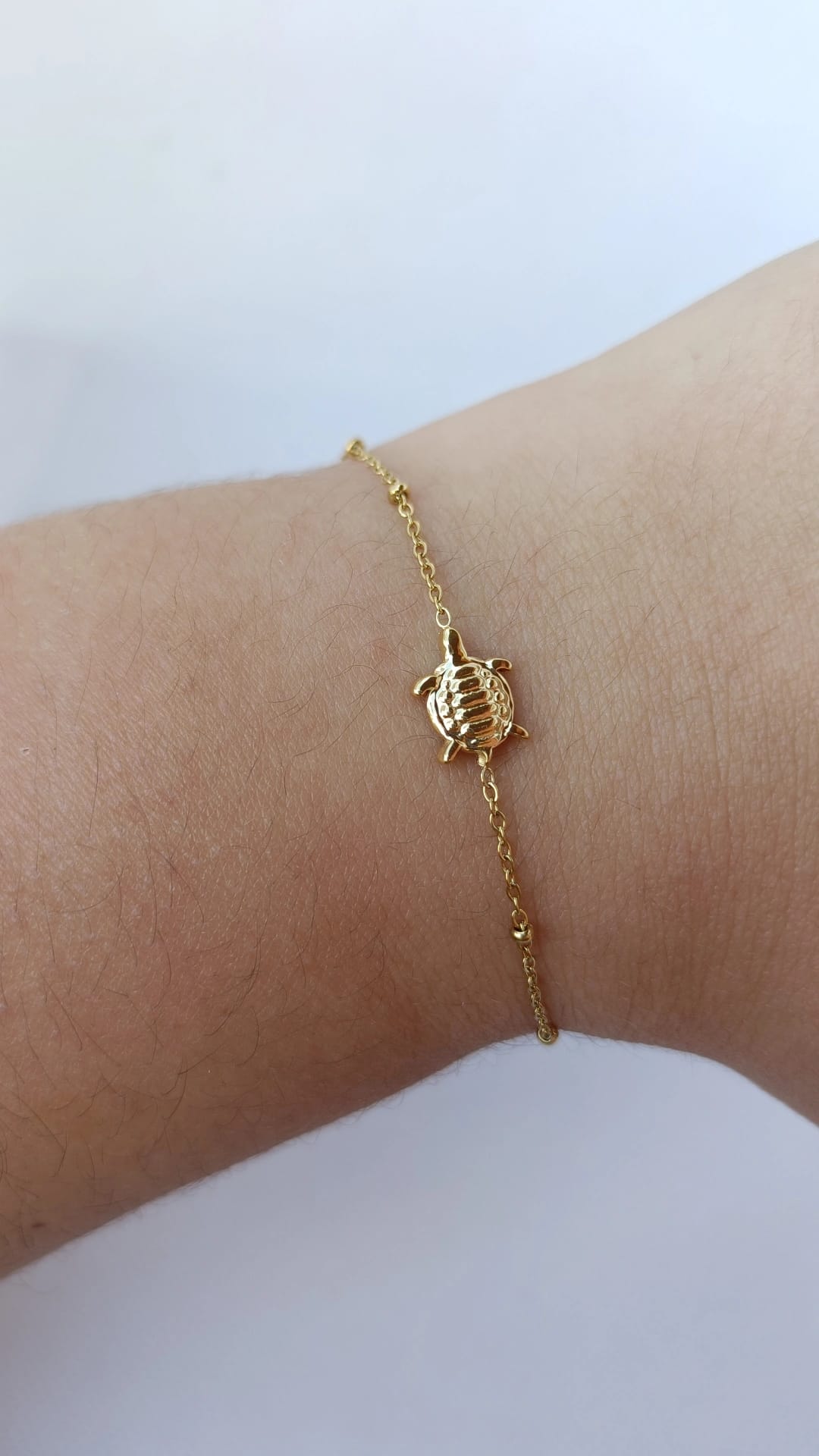 Pulseira de Aço Dourado de Tartaruga Pequena