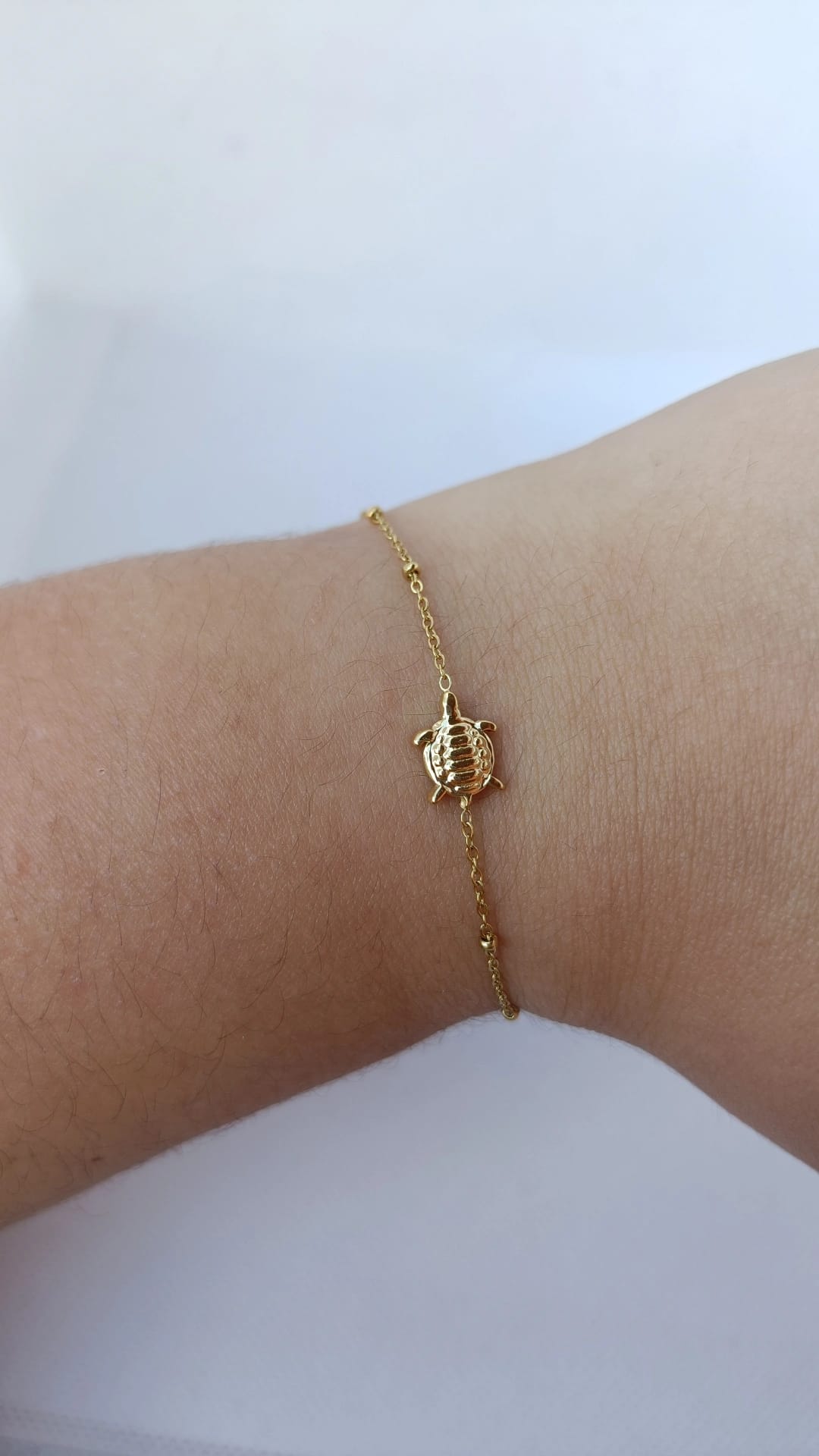 Pulseira de Aço Dourado de Tartaruga Pequena