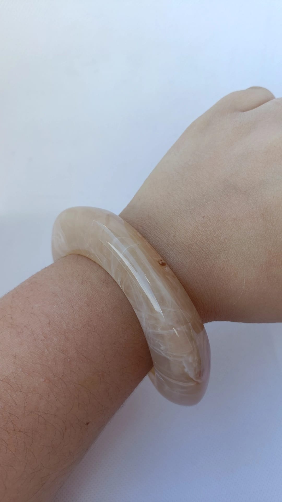 Pulseira de Resina Acrílica Bege Acastanhada