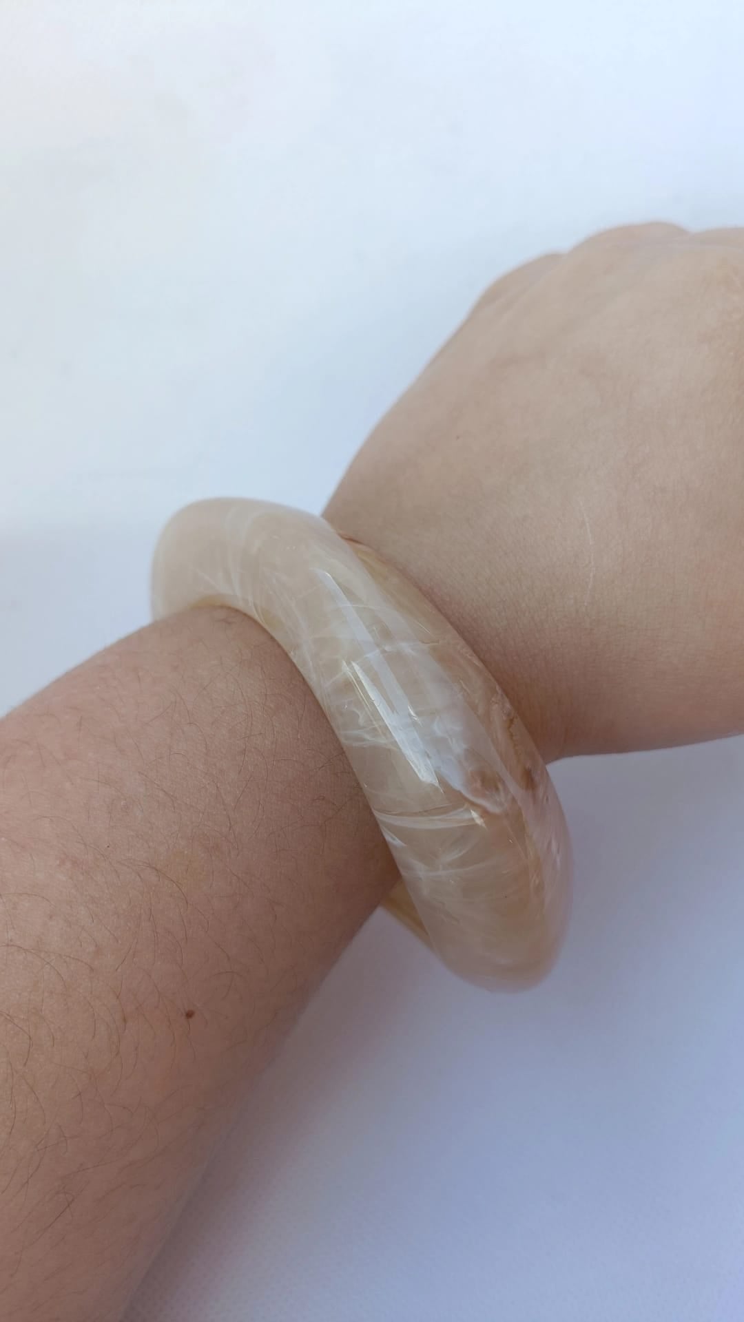 Pulseira de Resina Acrílica Bege Acastanhada