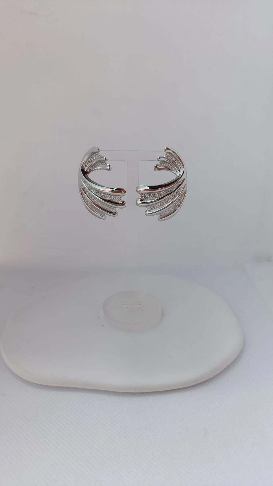 Brincos de Aço Prateado Minimalistas