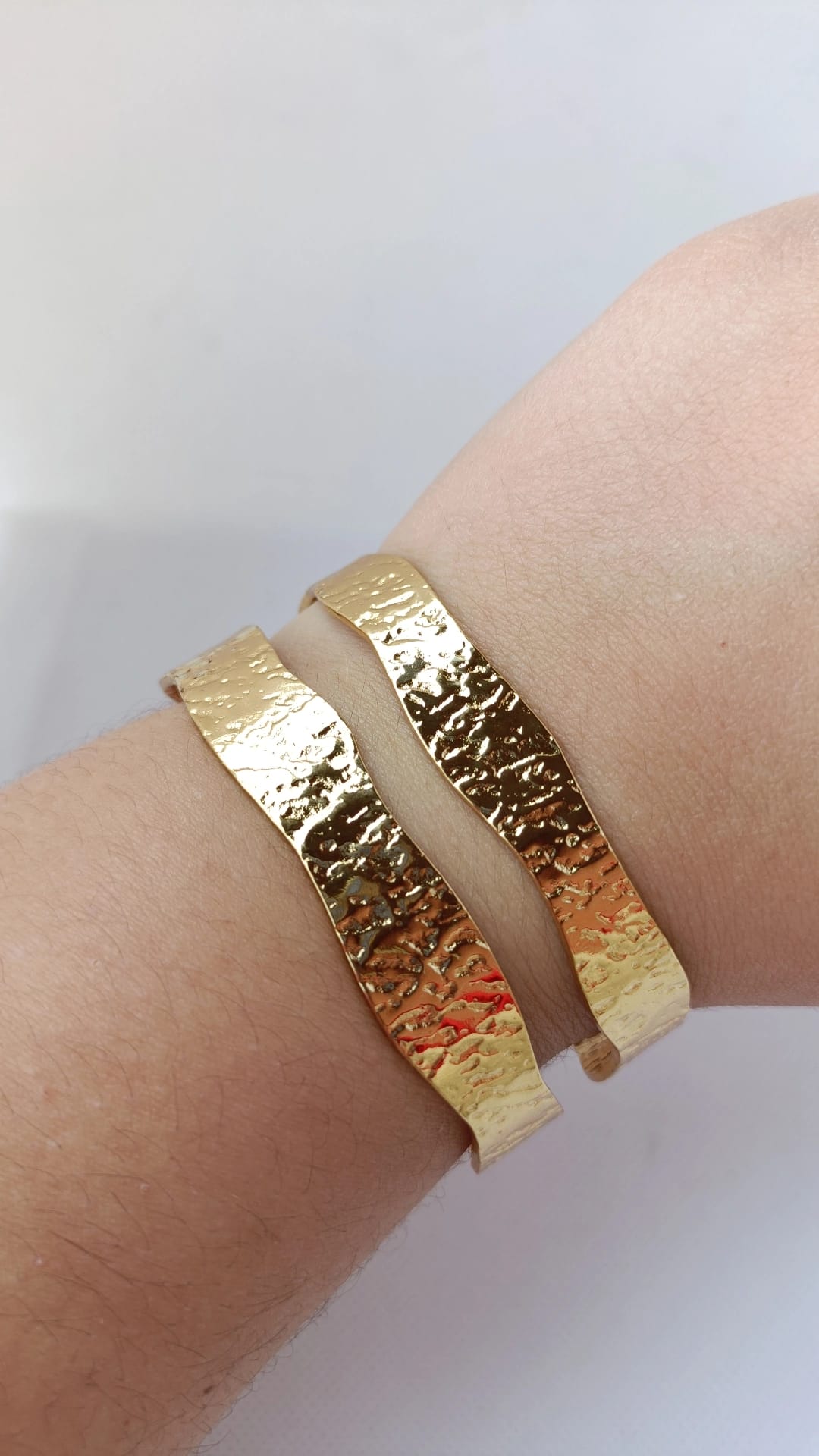 Pulseira de Aço Dourado Rígida Dupla