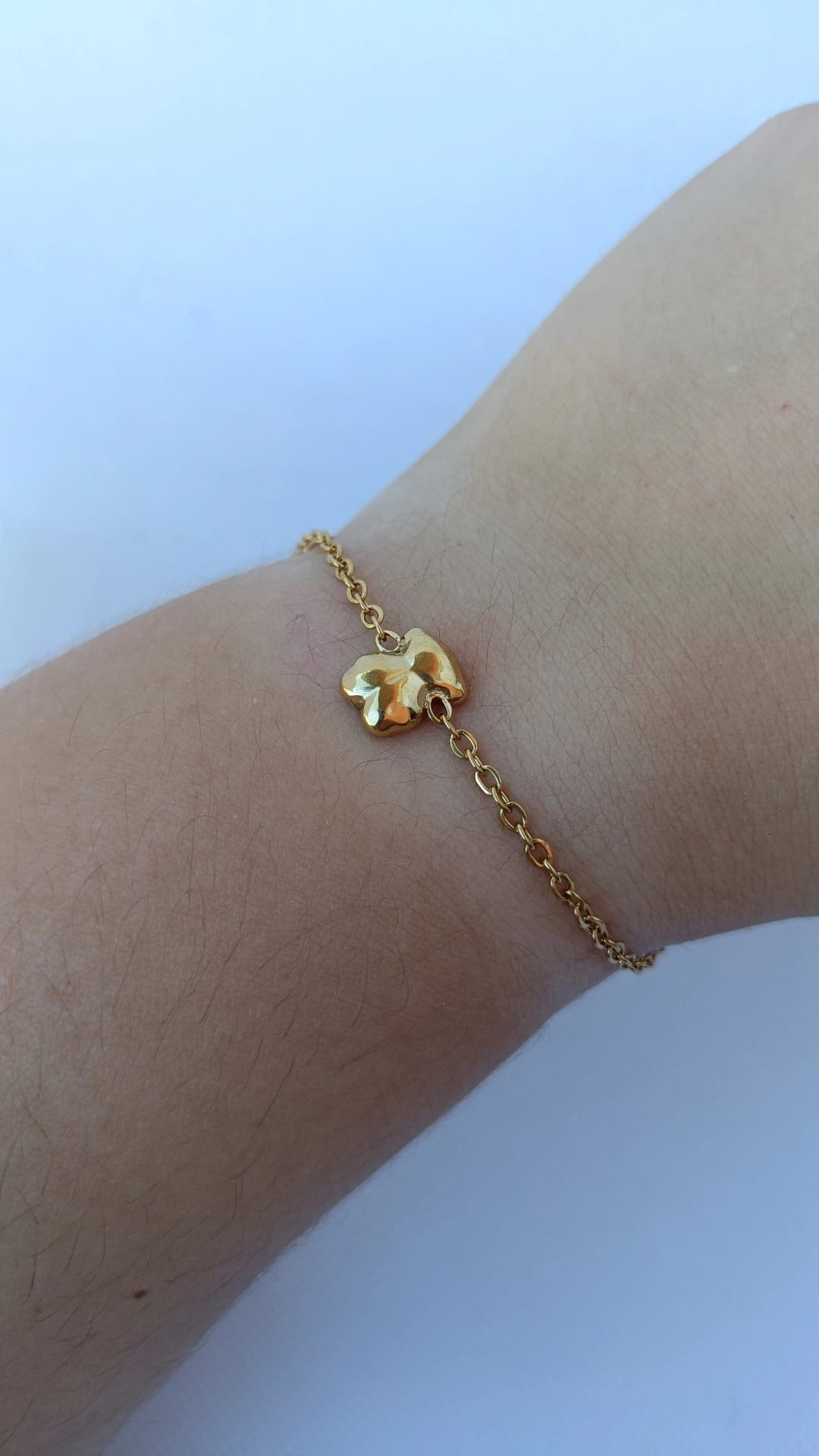 Pulseira de Aço Dourado de Urso