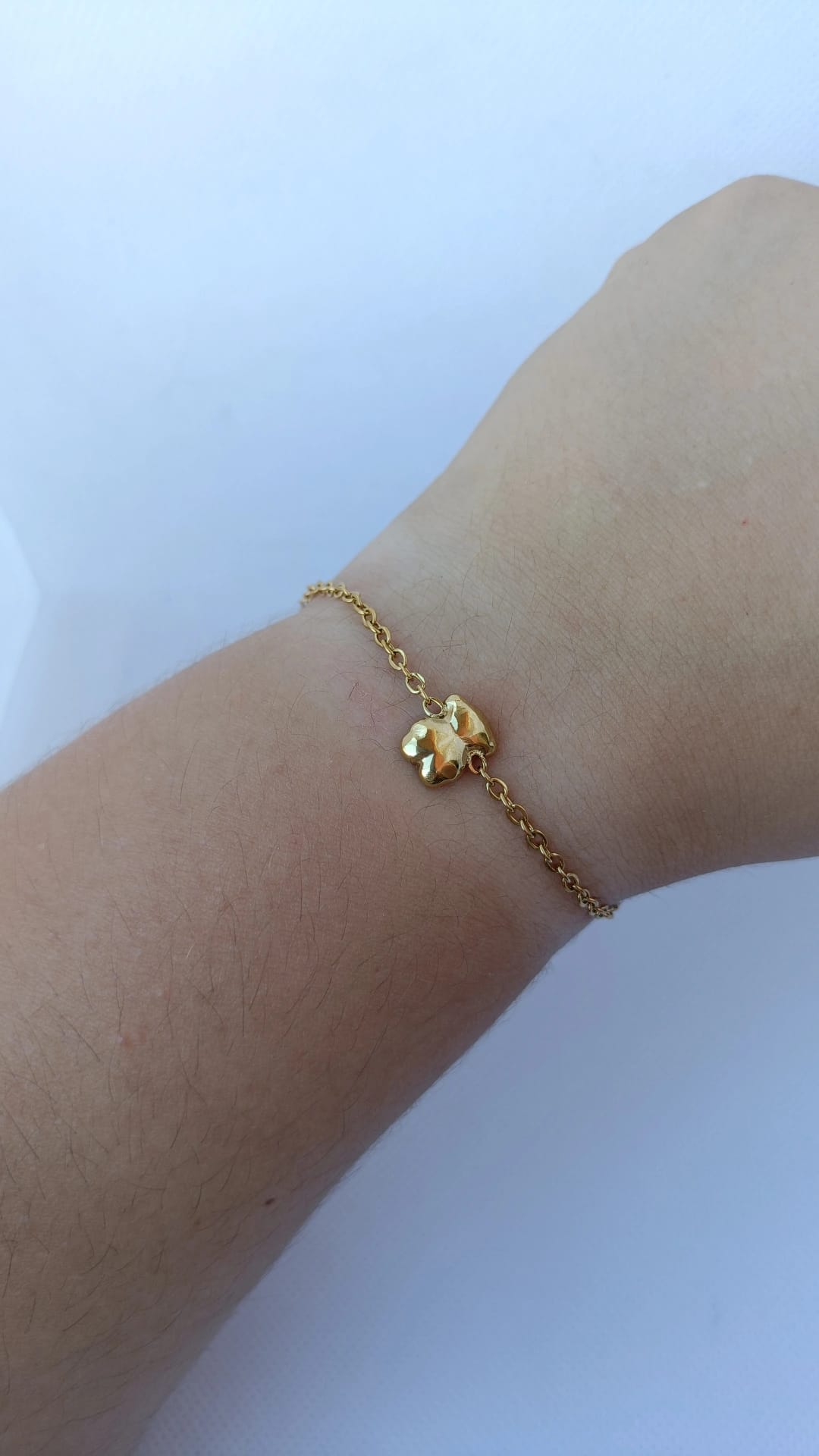 Pulseira de Aço Dourado de Urso