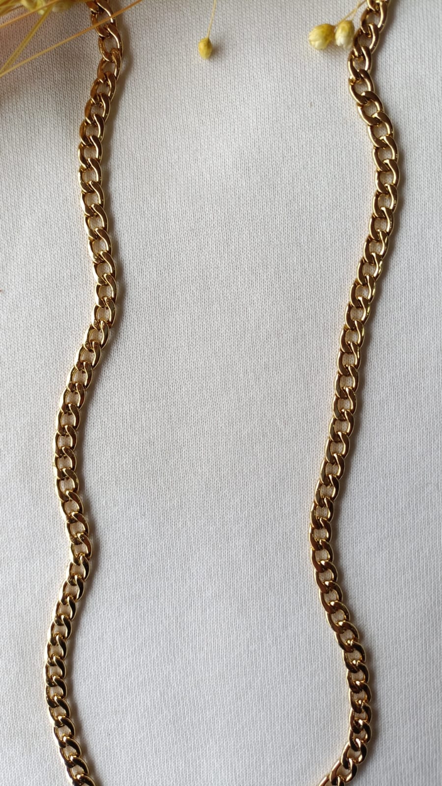Colar de Aço Dourado Masculino de Corrente Fina