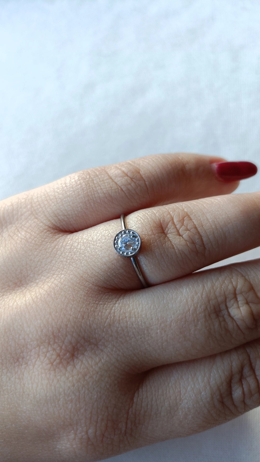 Anel de Aço Prateado Inspiração Swarovski com Zircónia