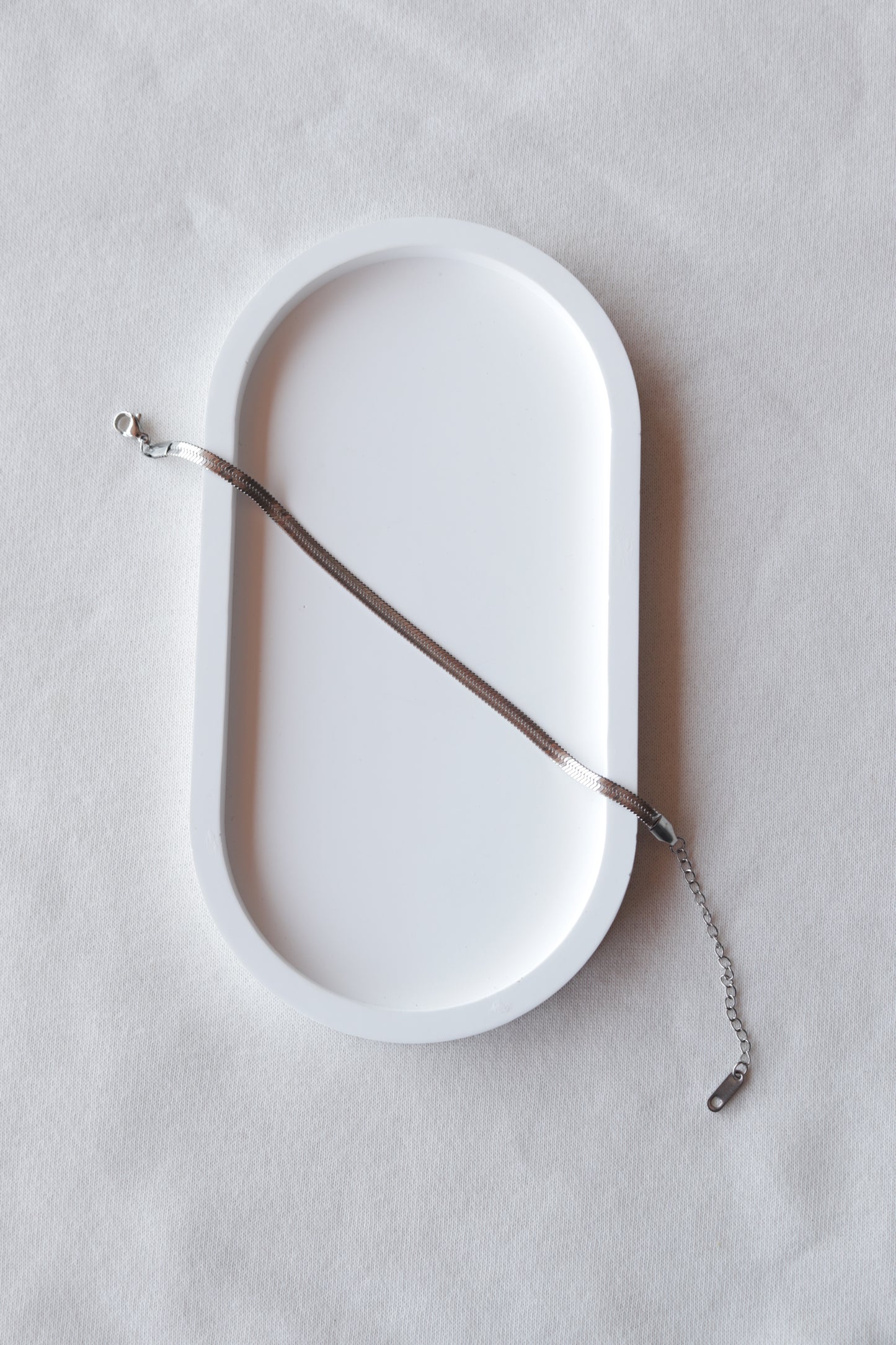 Pulseira de Aço Prateado de Malha Simples