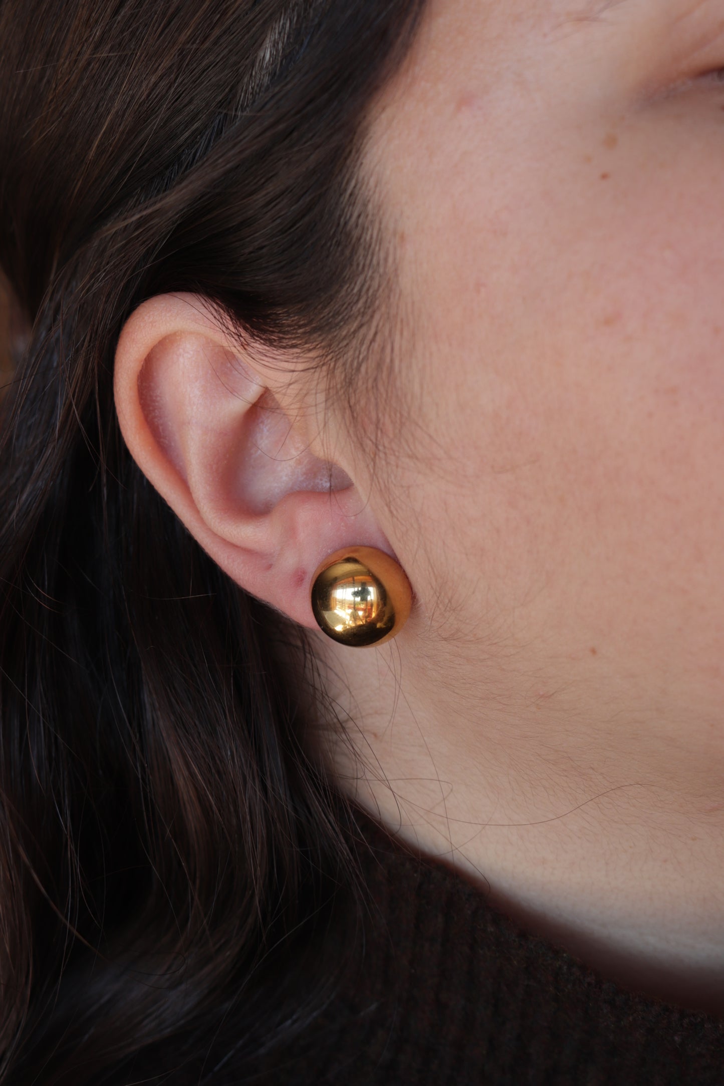 Brincos de Aço Dourado Minimalistas