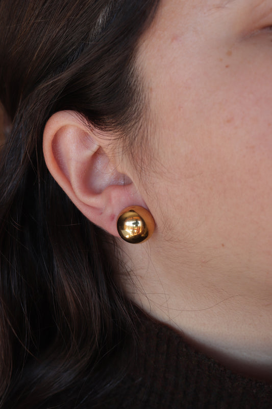 Brincos de Aço Dourado Minimalistas