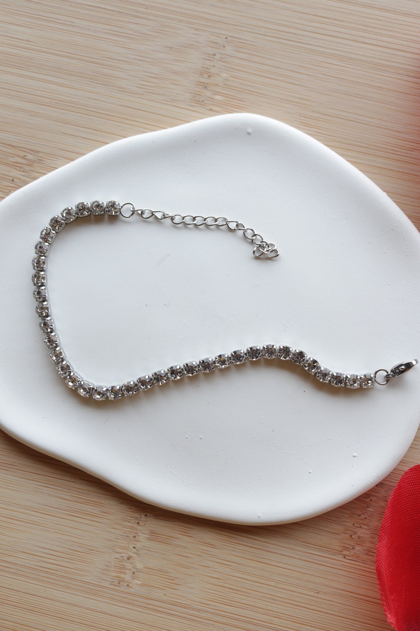 Pulseira de Aço Prateado com Zircónicas Médias
