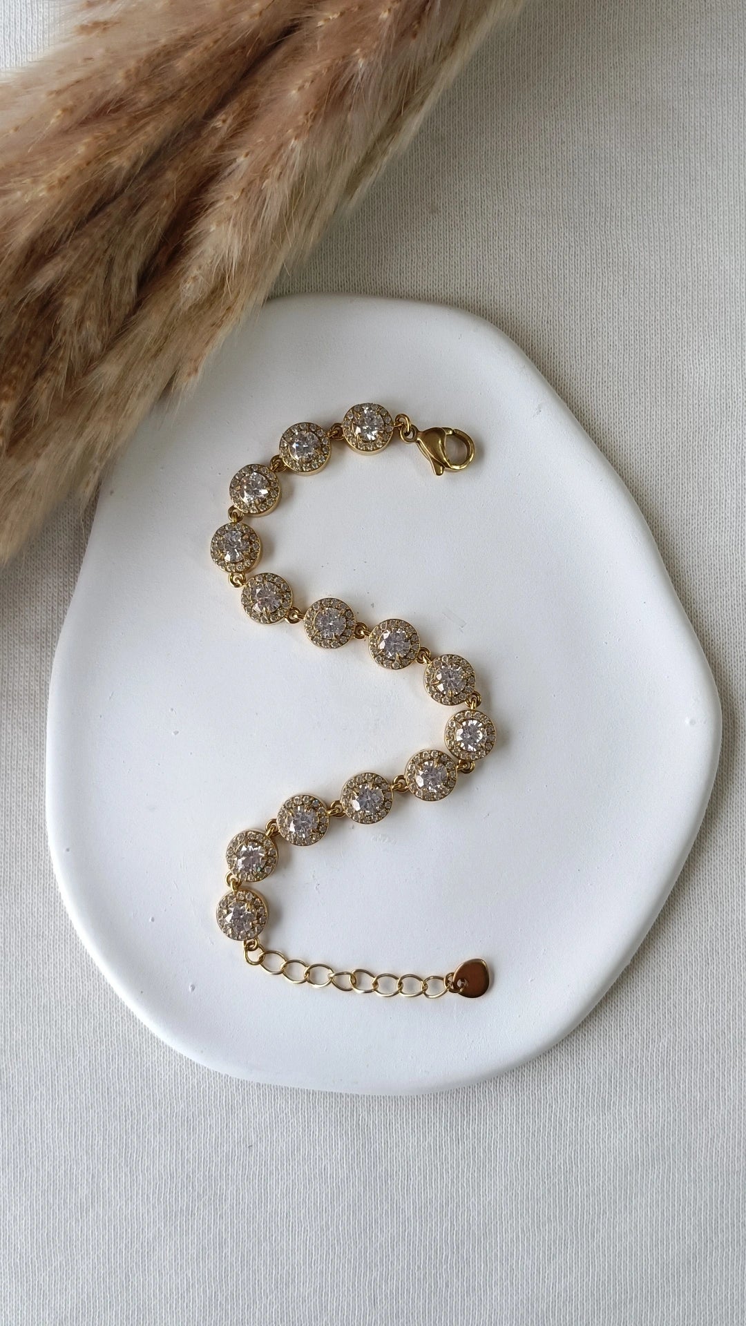 Pulseira de Aço Dourado Inspiração Swarovski com Zircónias à Volta