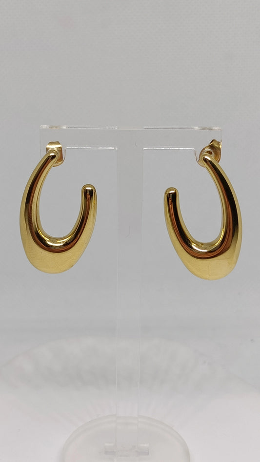 Brincos de Aço Dourado Ovais
