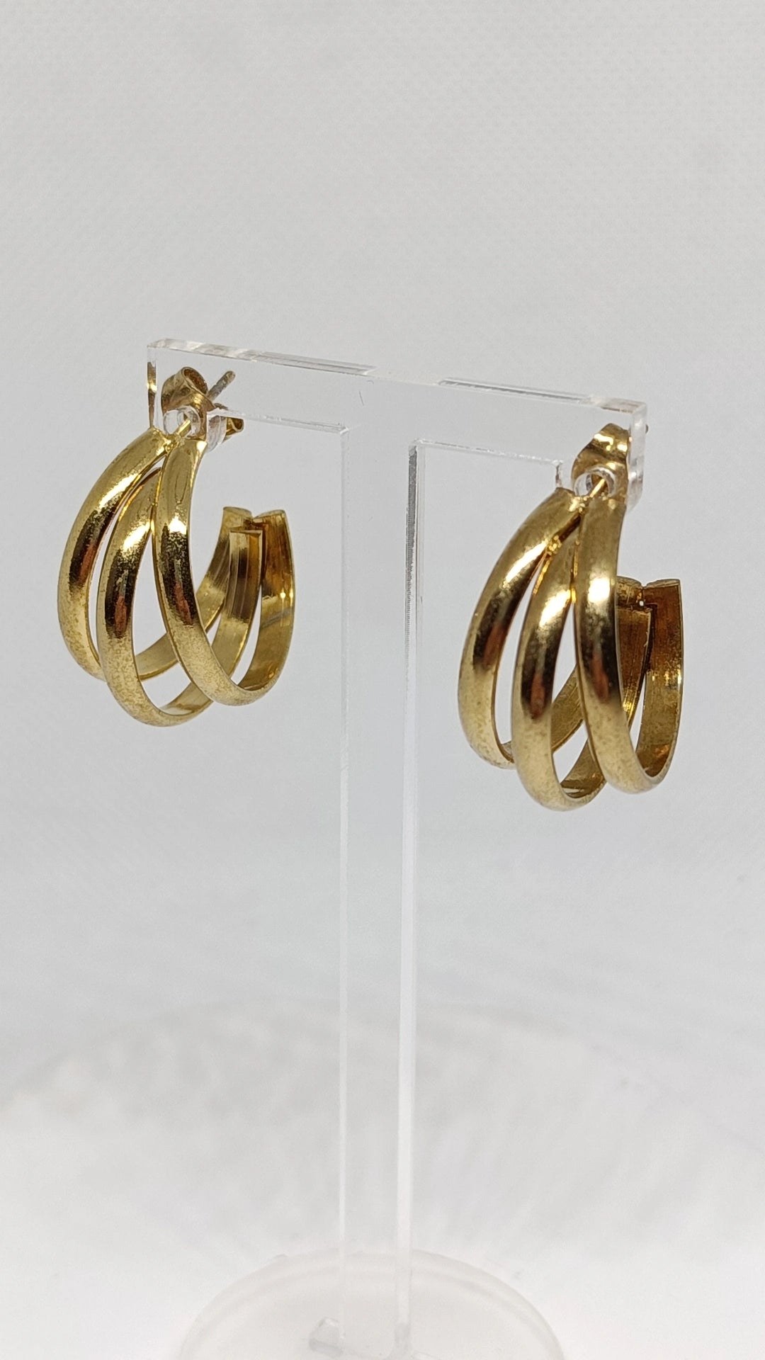 Argolas de Aço Dourado Triplas