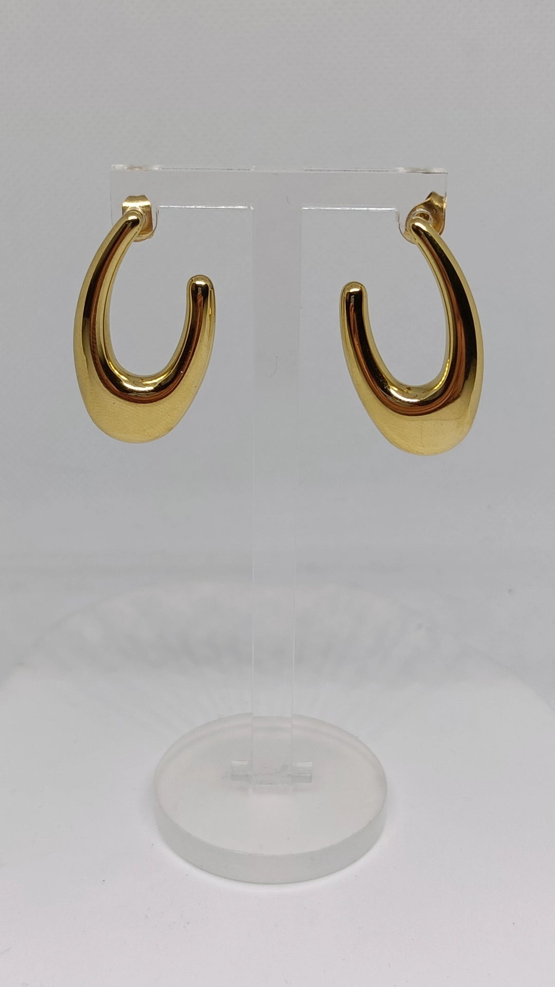 Brincos de Aço Dourado Ovais