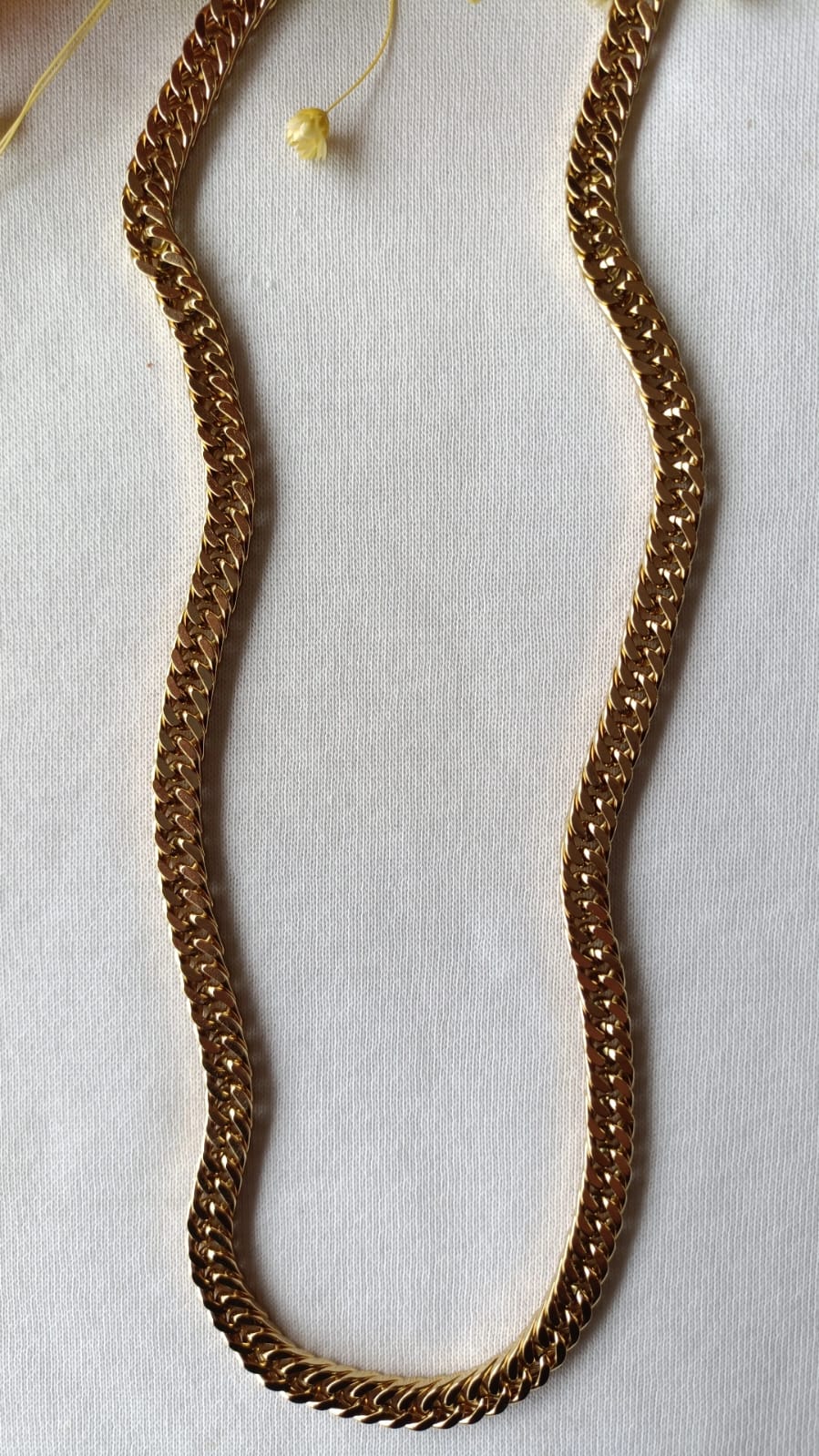 Colar de Aço Dourado Masculino de Corrente Grossa