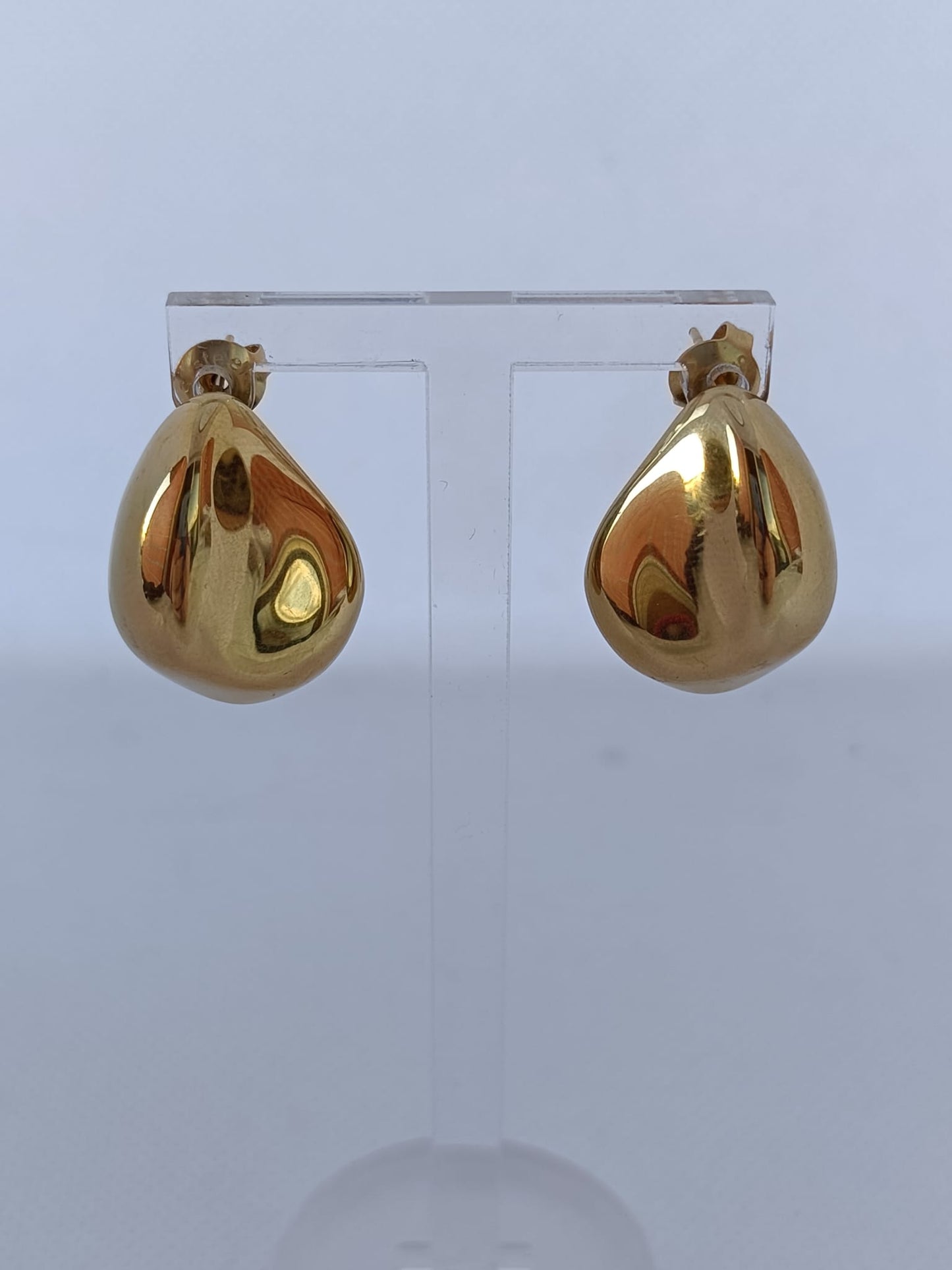Brincos de Aço Dourado Irregulares