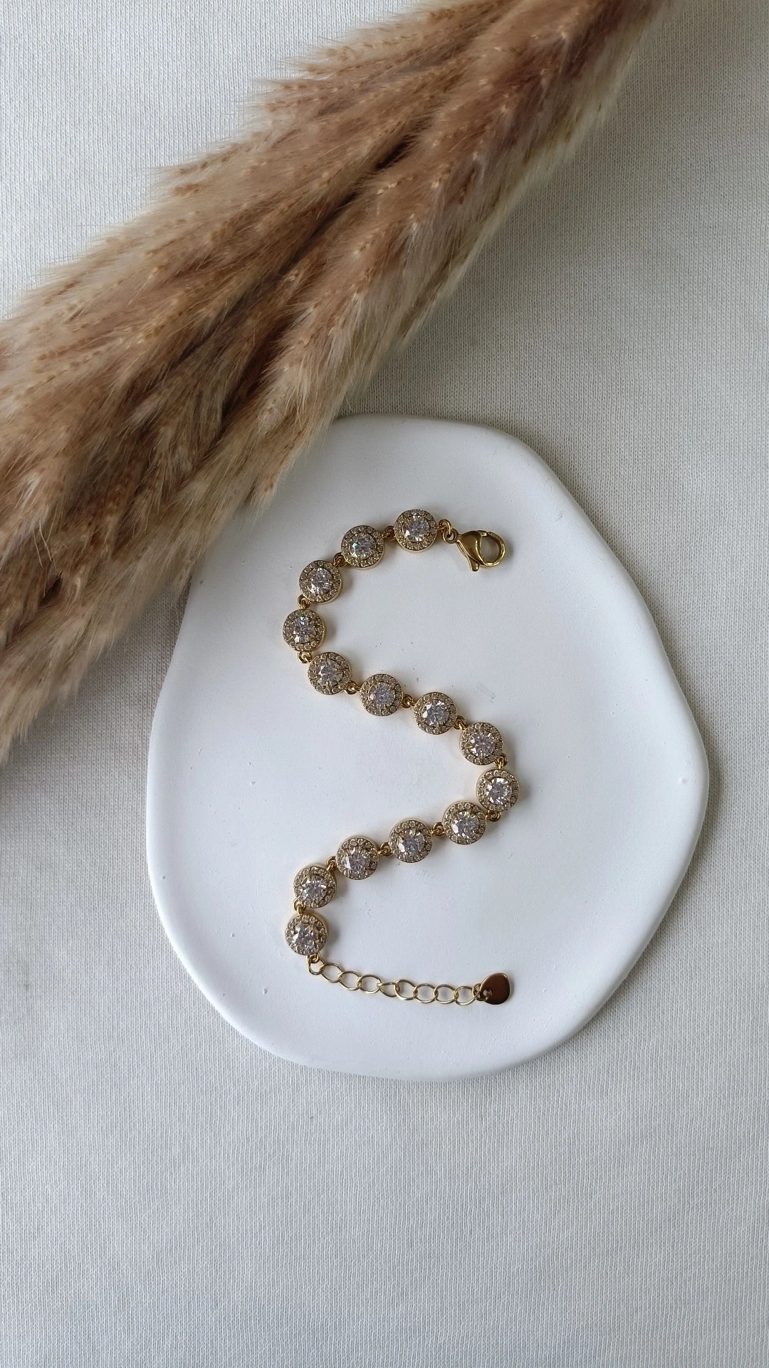 Pulseira de Aço Dourado Inspiração Swarovski com Zircónias à Volta