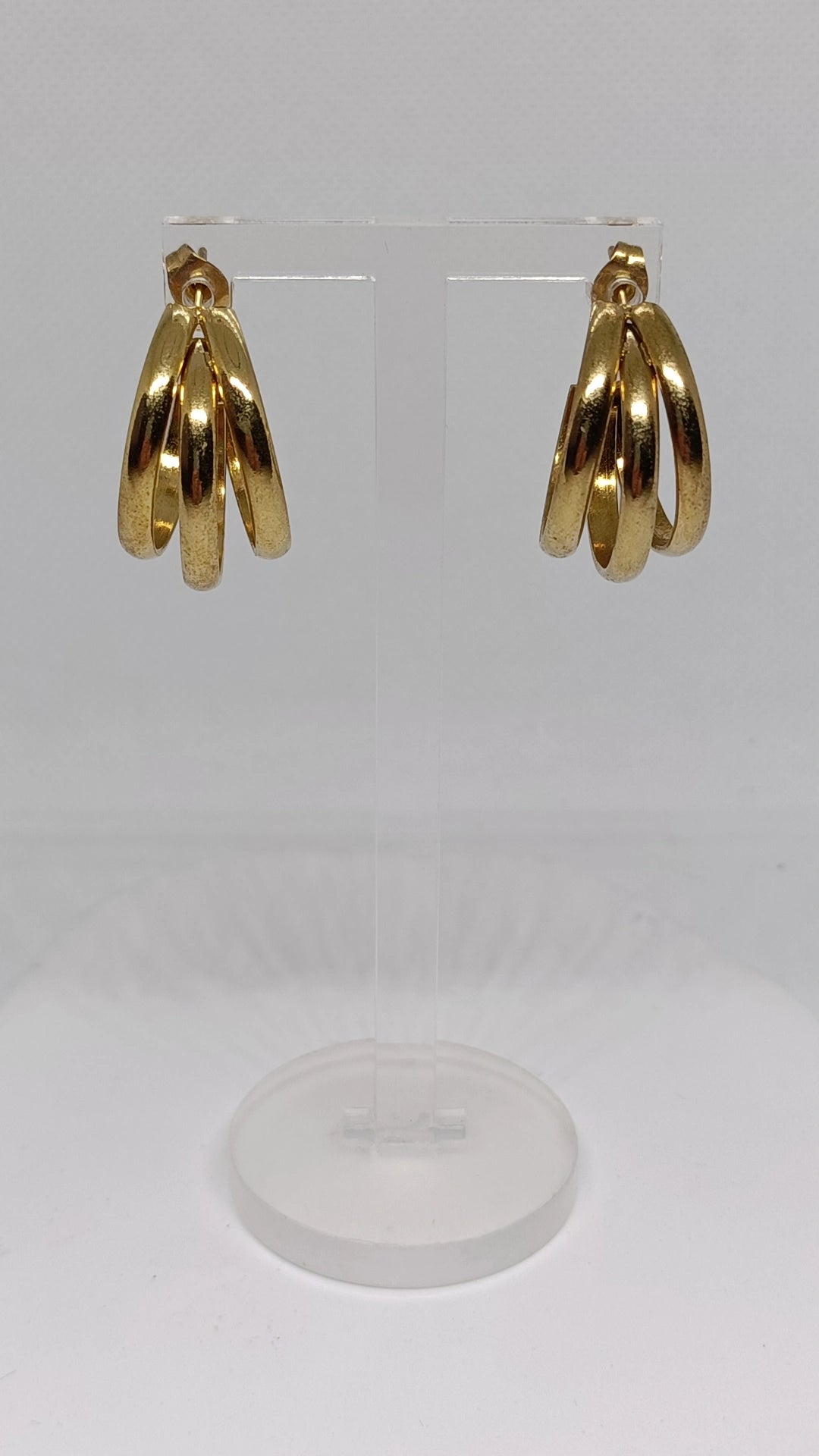 Argolas de Aço Dourado Triplas