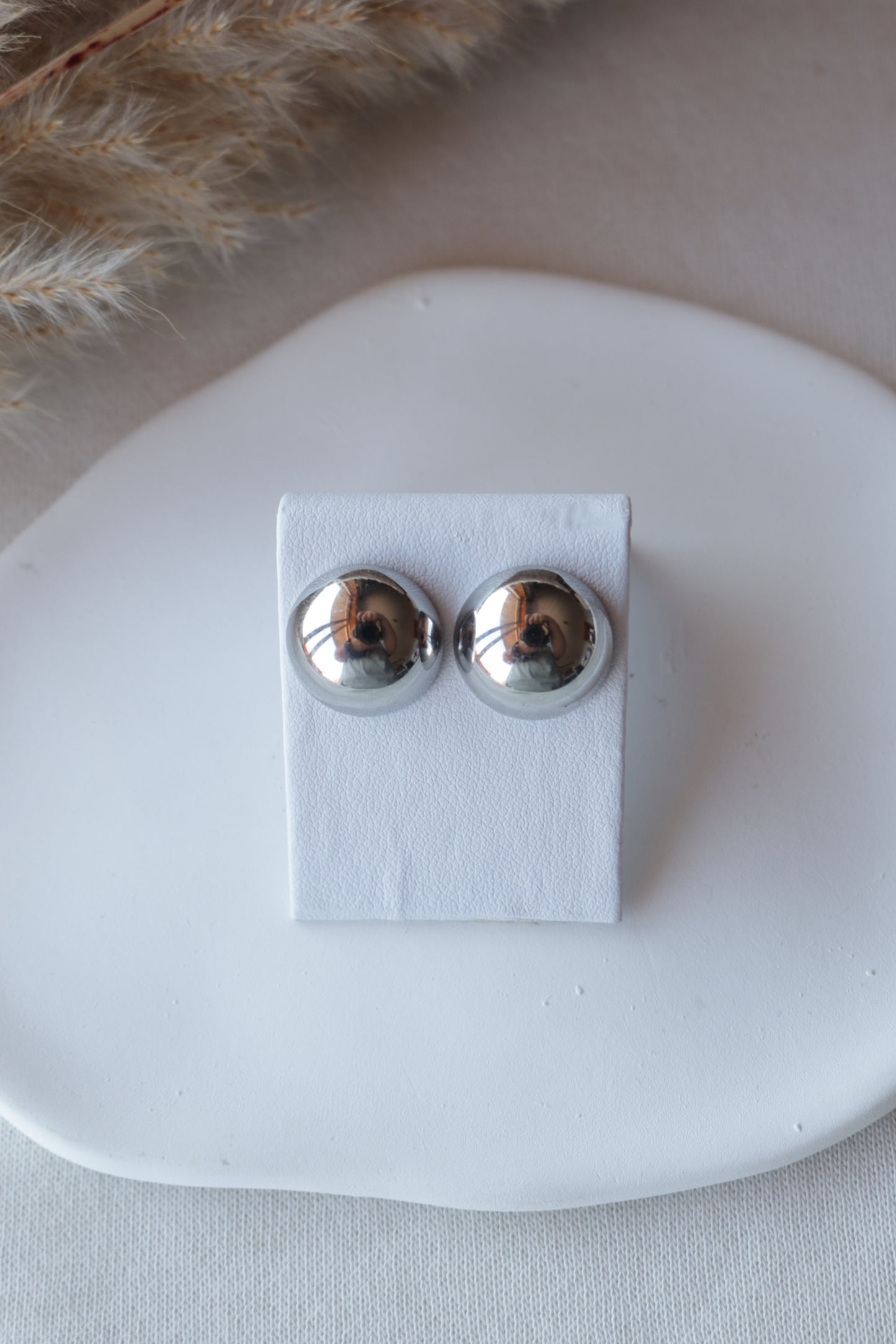 Brincos de Aço Prateado Minimalistas