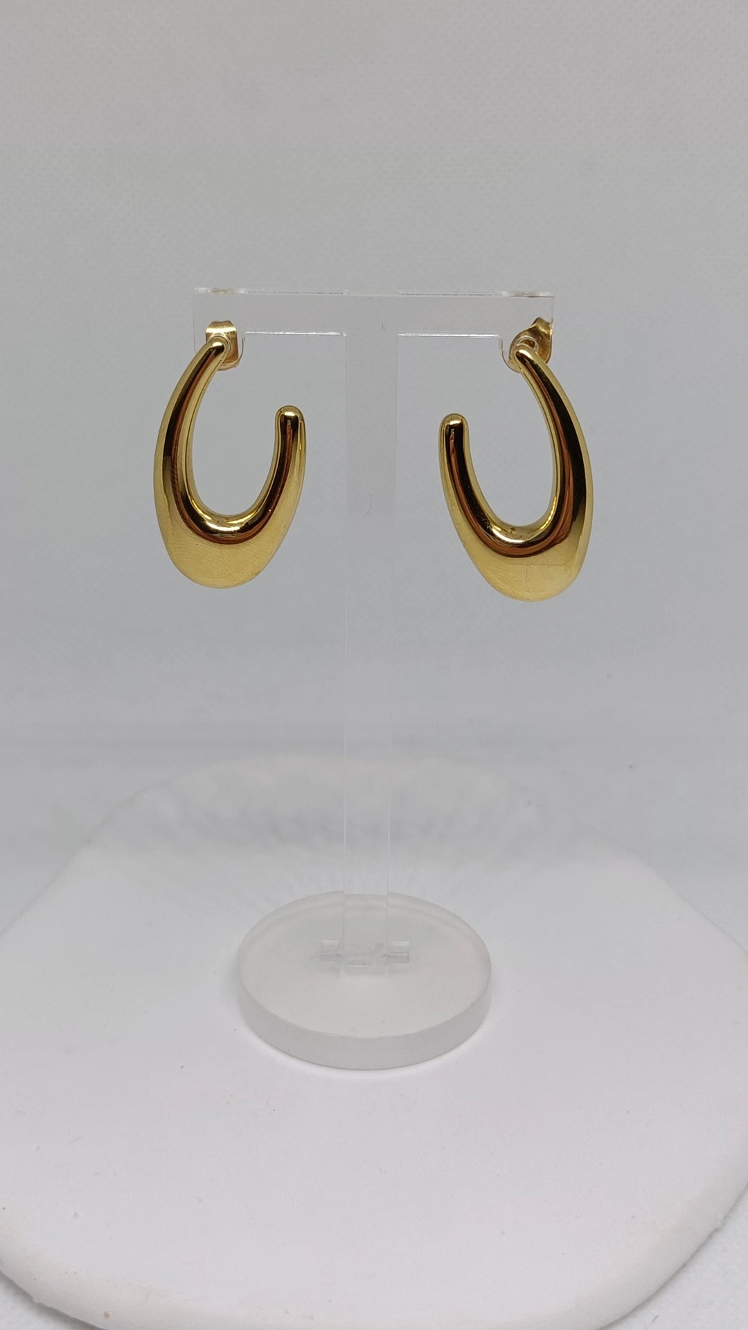 Brincos de Aço Dourado Ovais
