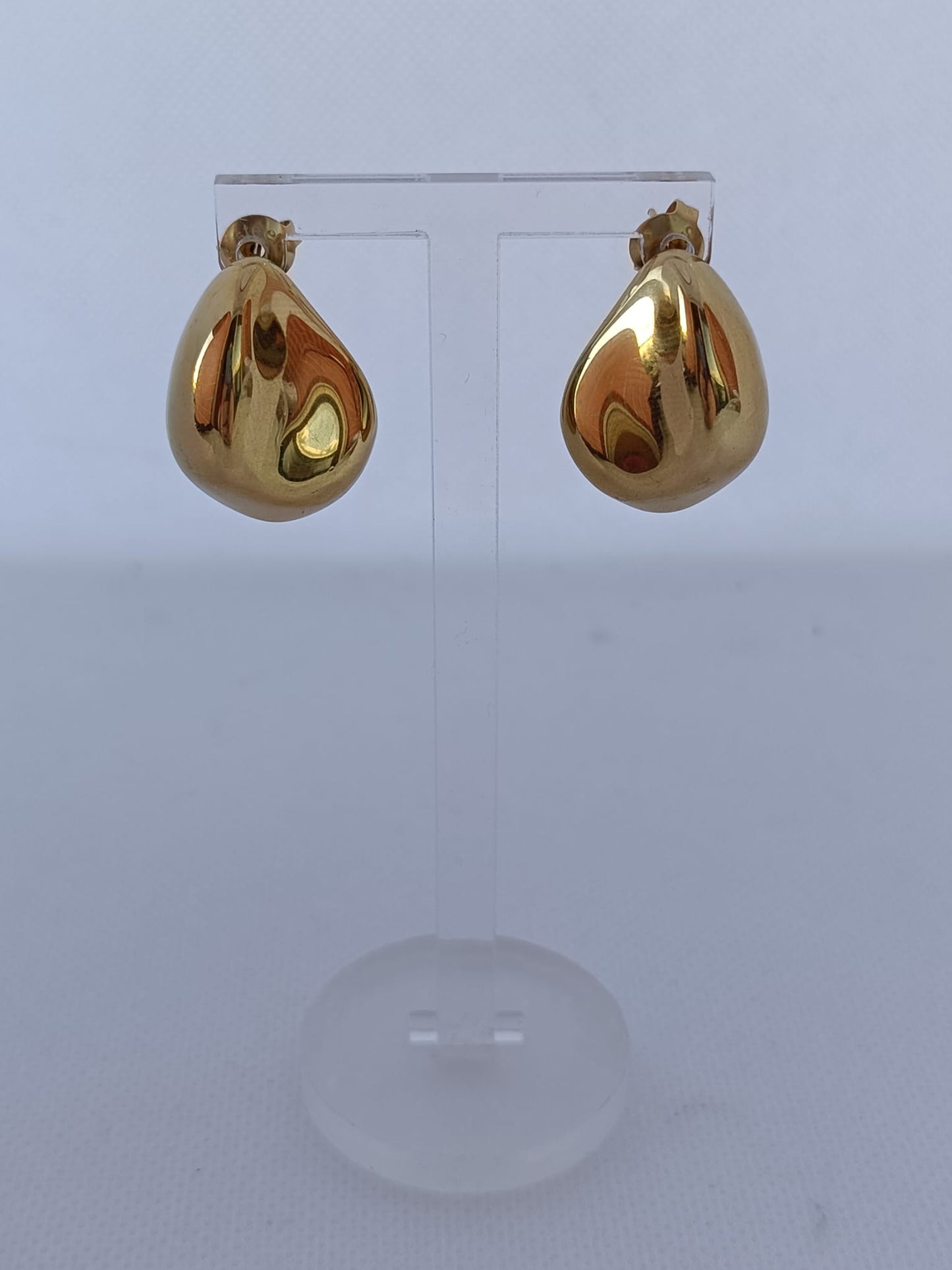 Brincos de Aço Dourado Irregulares