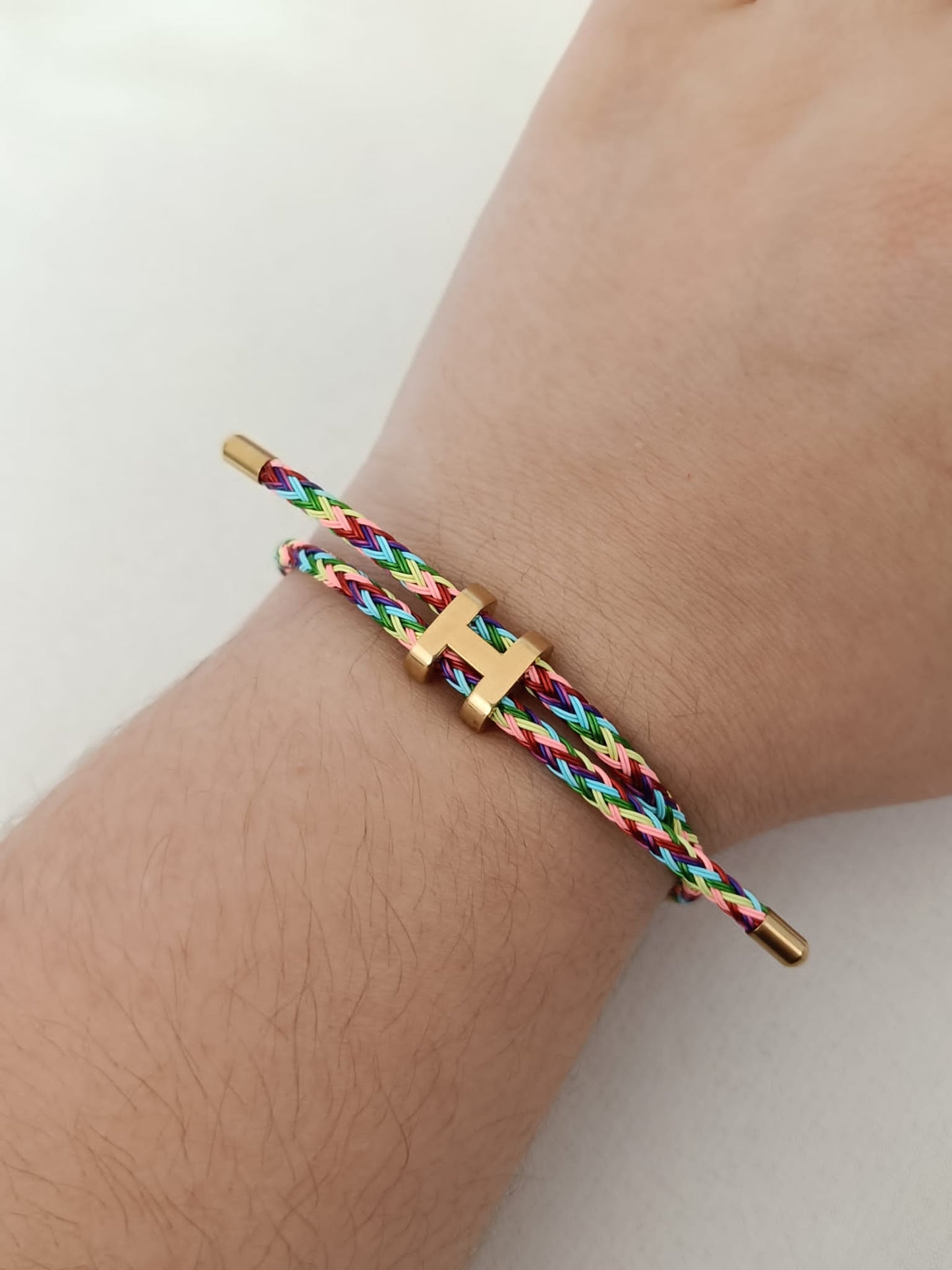 Pulseira de Aço Dourado Multicolorida Inspiração Hermès