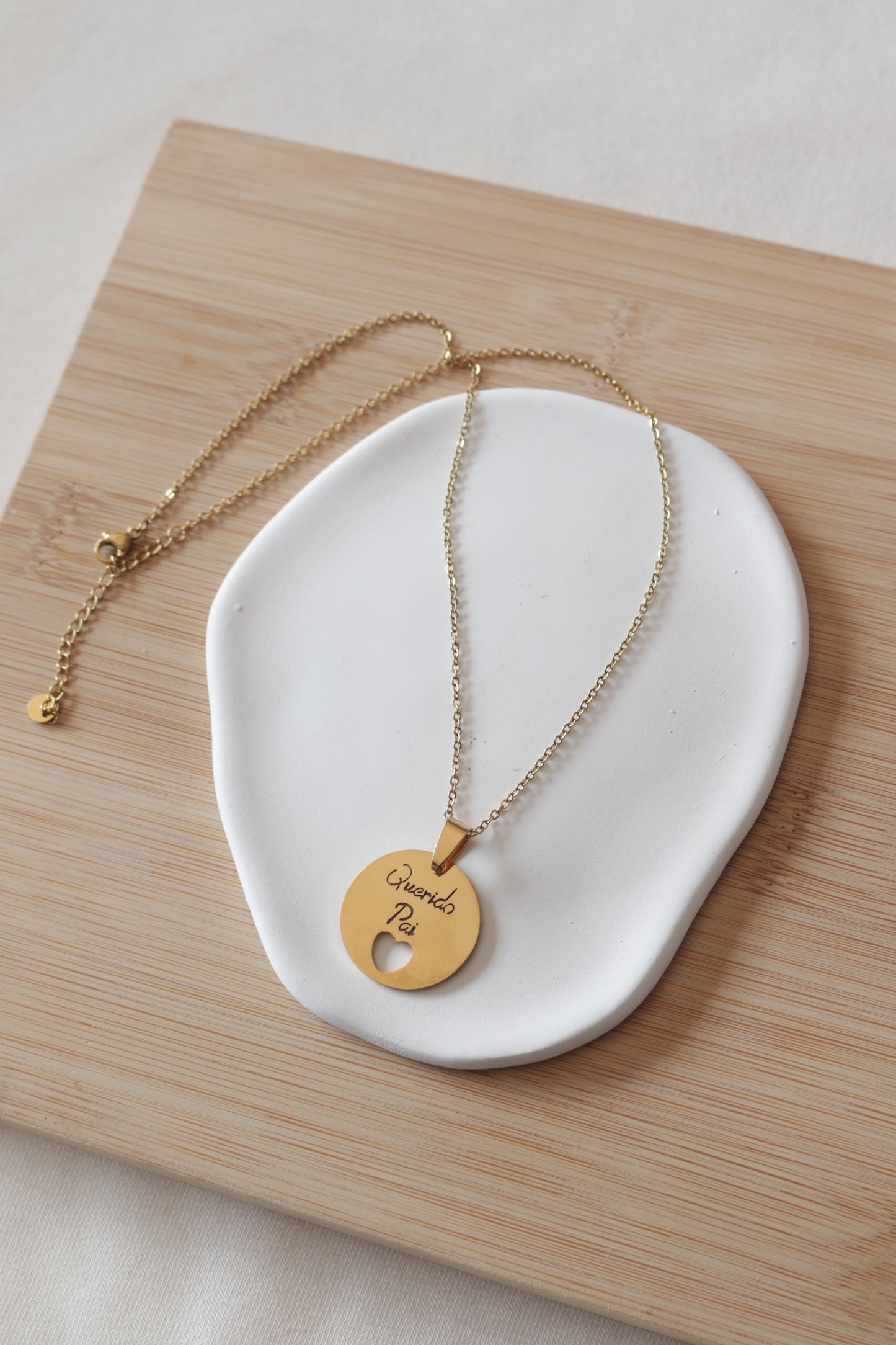 Colar de Aço Dourado Querido Pai