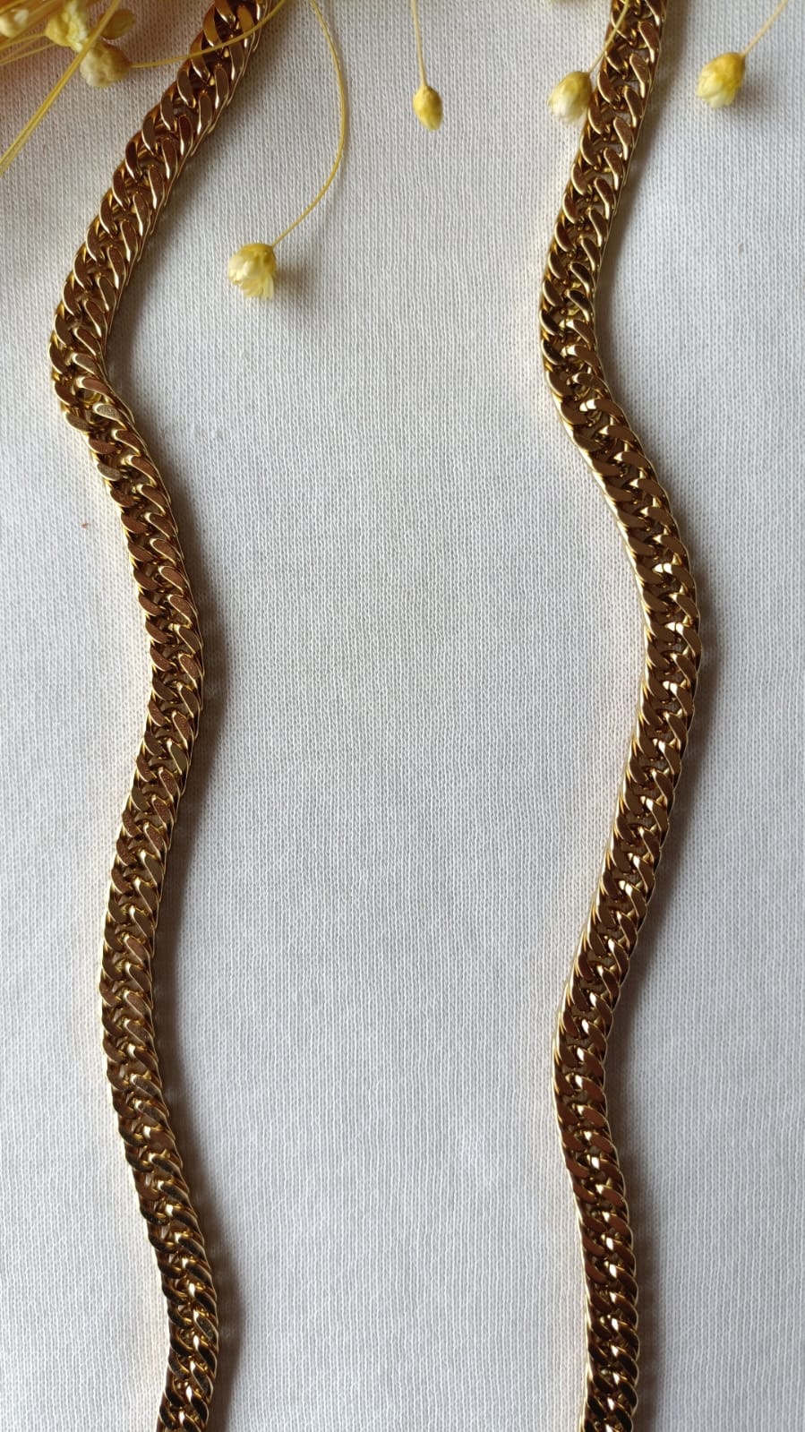 Colar de Aço Dourado Masculino de Corrente Grossa