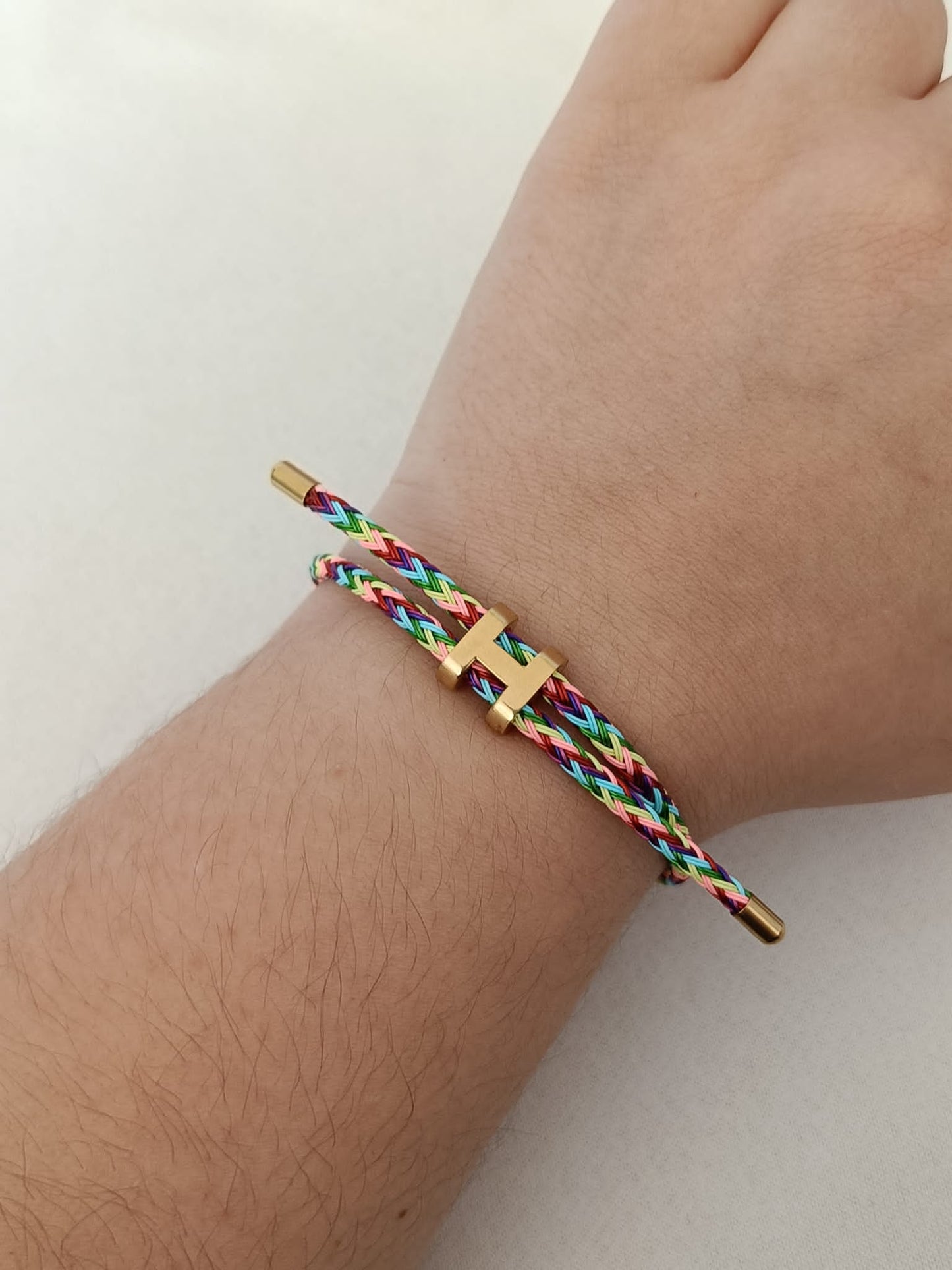 Pulseira de Aço Dourado Multicolorida Inspiração Hermès