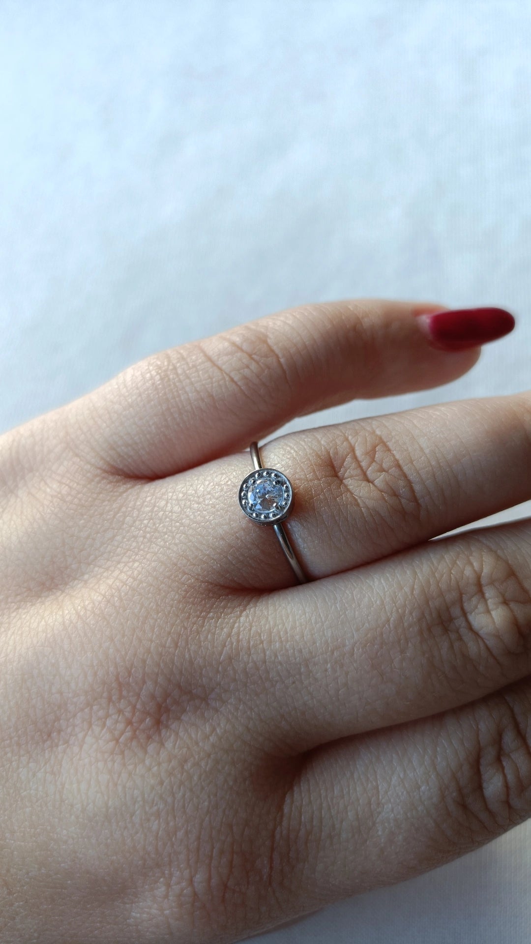 Anel de Aço Prateado Inspiração Swarovski com Zircónia