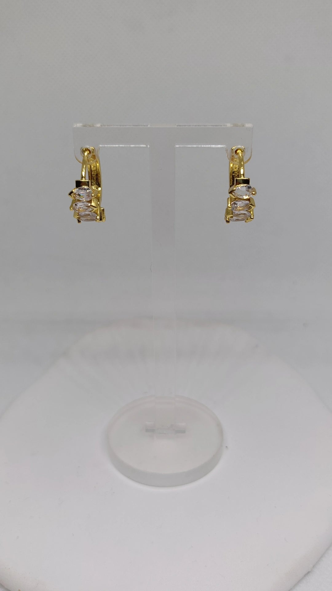 Argolas de Aço Dourado com Zircónias
