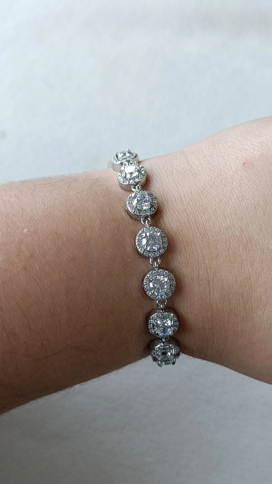 Pulseira de Aço Prateado Inspiração Swarovski com Zircónias à Volta
