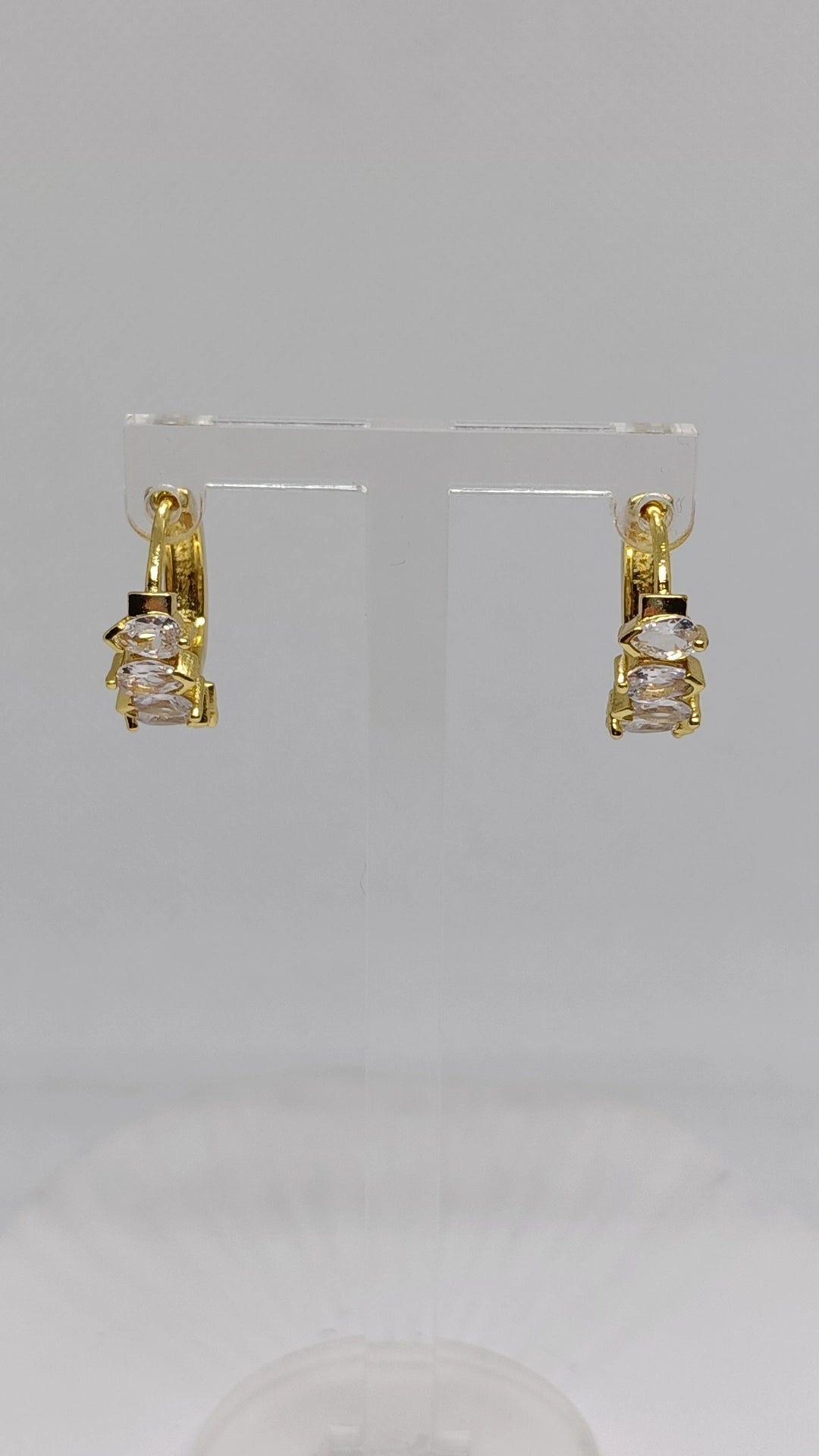 Argolas de Aço Dourado com Zircónias