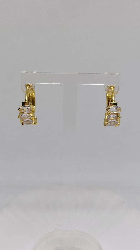 Argolas de Aço Dourado com Zircónias