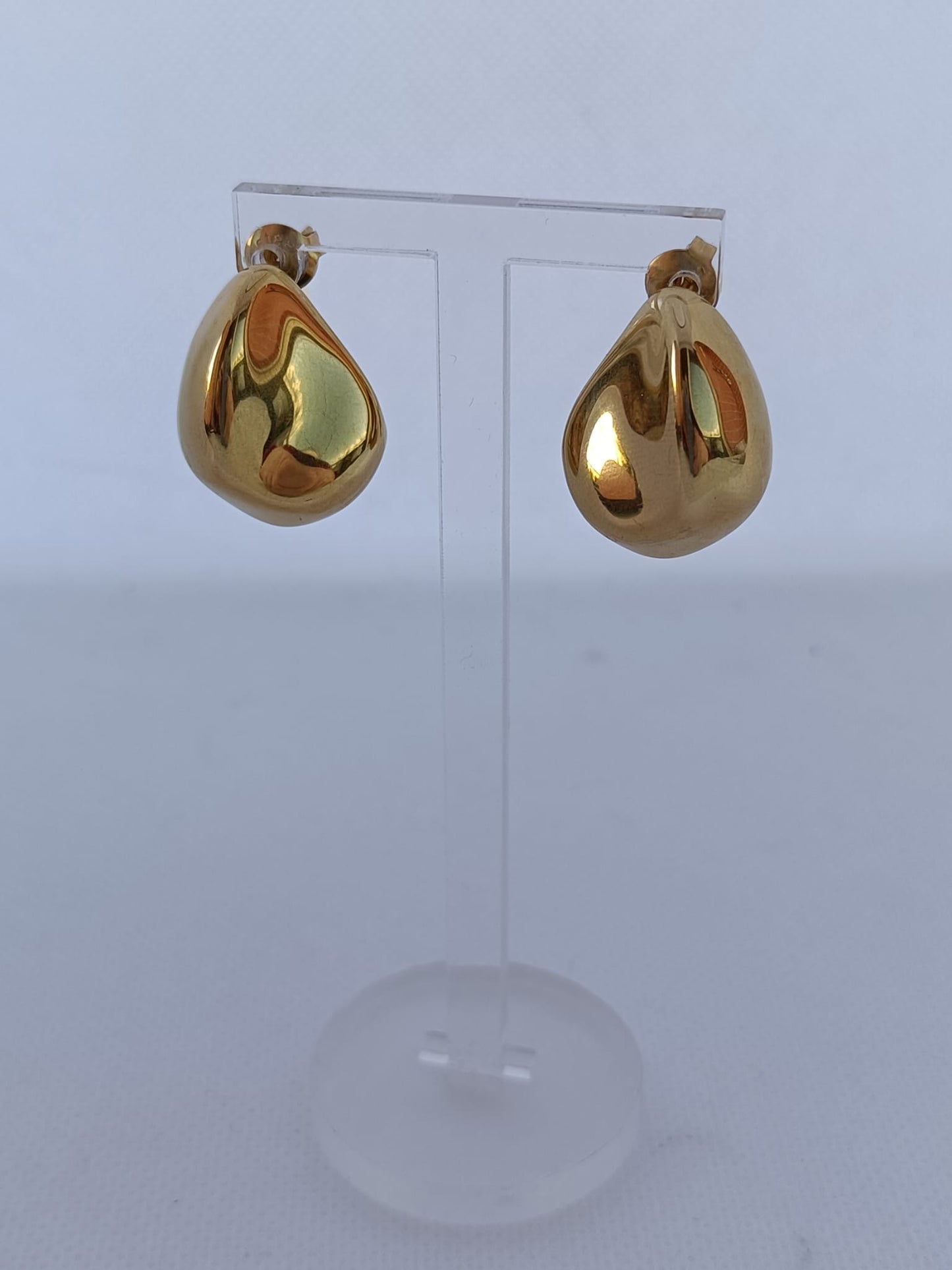 Brincos de Aço Dourado Irregulares