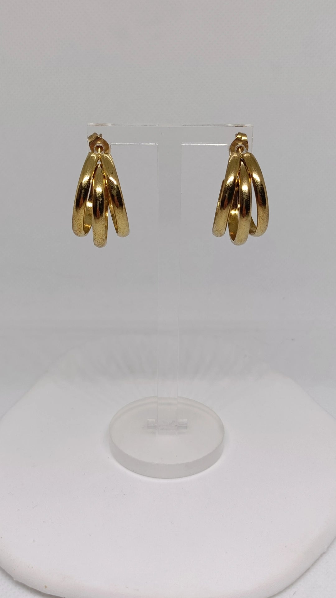 Argolas de Aço Dourado Triplas
